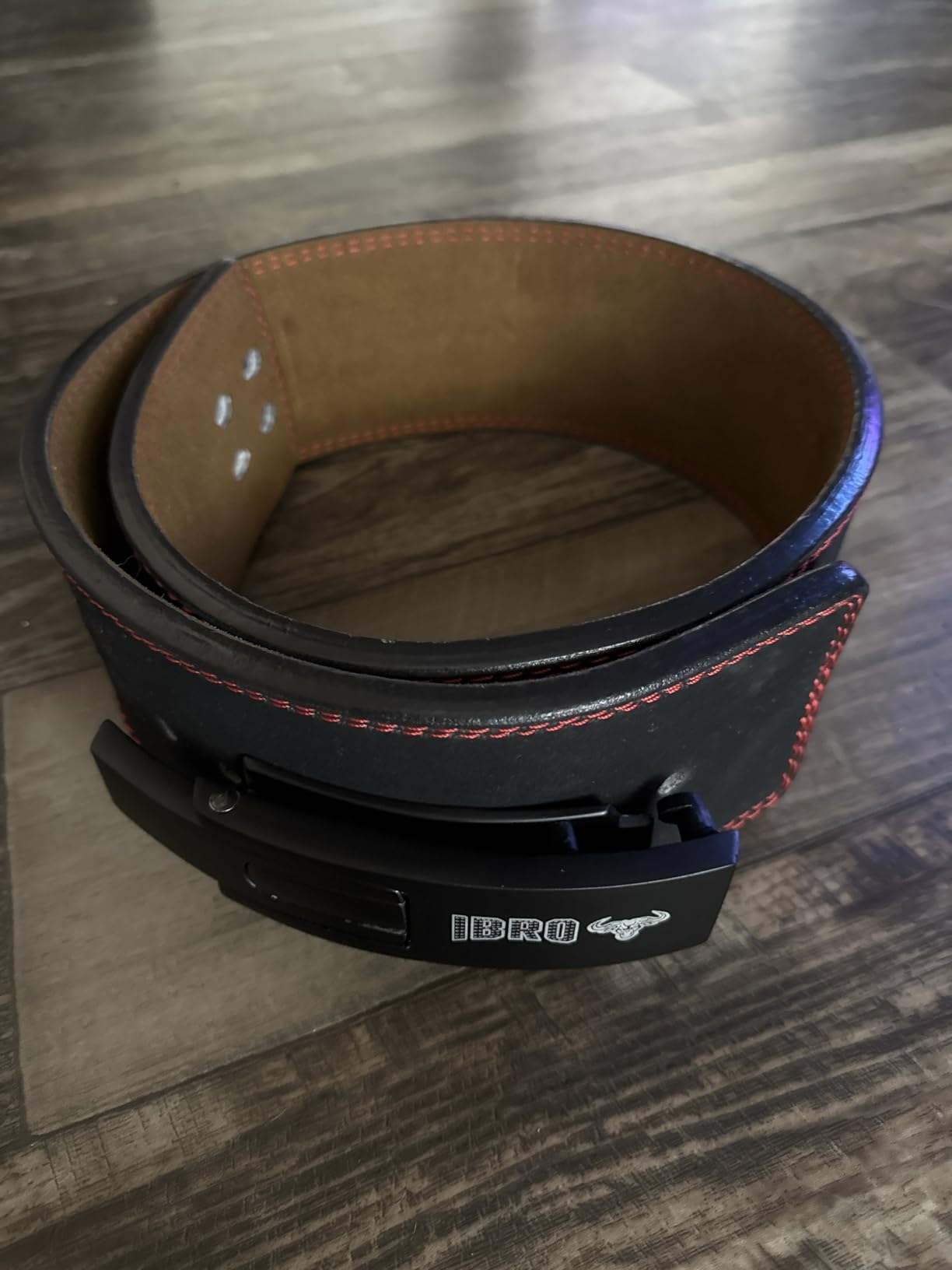 IBRO Powerlifting Lever Gym Belt - Power 8MM, 10MM or 13MM Extreme Heavy Duty Genuine Leather Belts - Squats Deadlifts Bodybuilding Weight Lifting IPF Power Lifting Strongman for Men customer photo 1