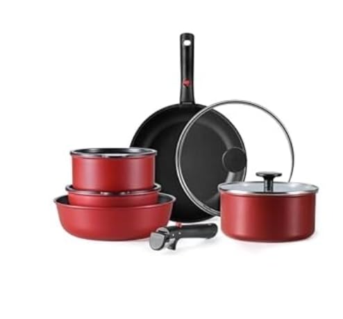 CAROTE 19pcs Pots and Pans Set Non Stick, Detachable Handle Cookware | Kitchen Cooking Sets, Space Saving, Dishwasher & Oven Safe, Non-Toxic, for Camping/RV/Traveling, Cream White customer photo 1