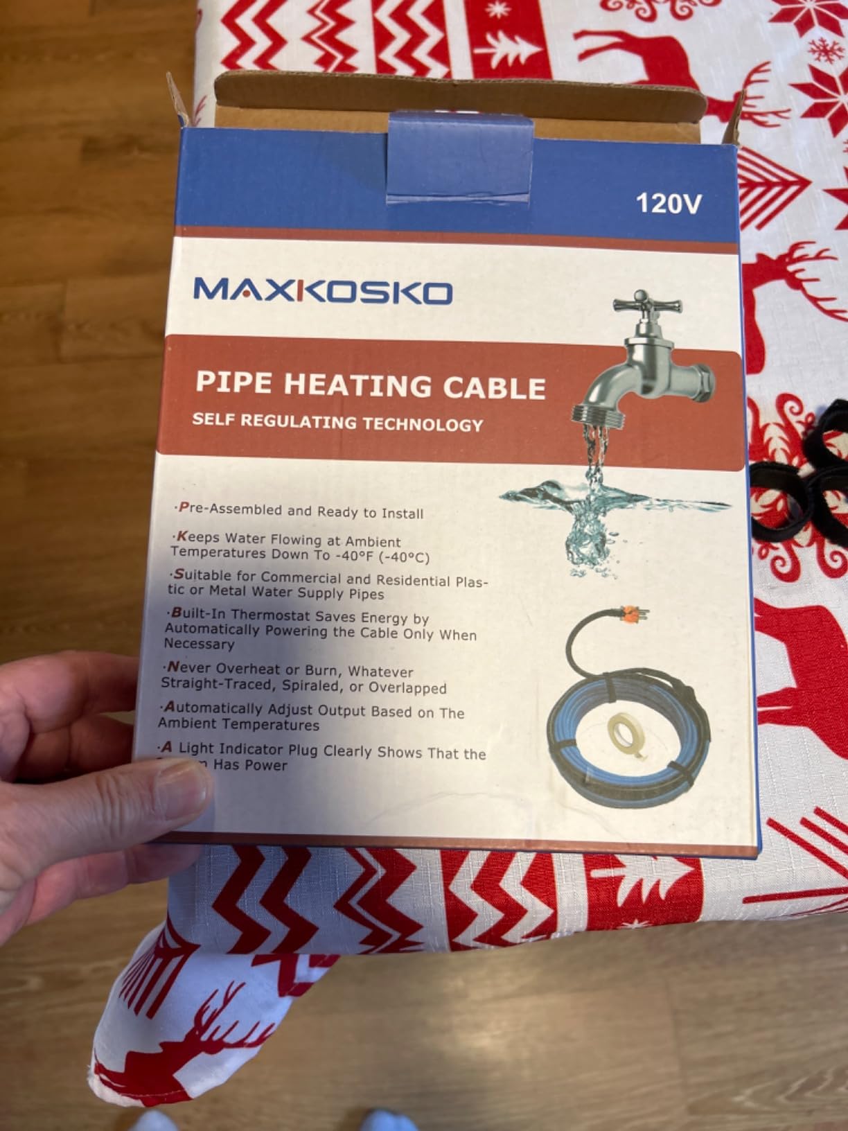 MAXKOSKO 6ft Self Regulating Heat Tape for Water Pipes Heating Cable customer photo 1