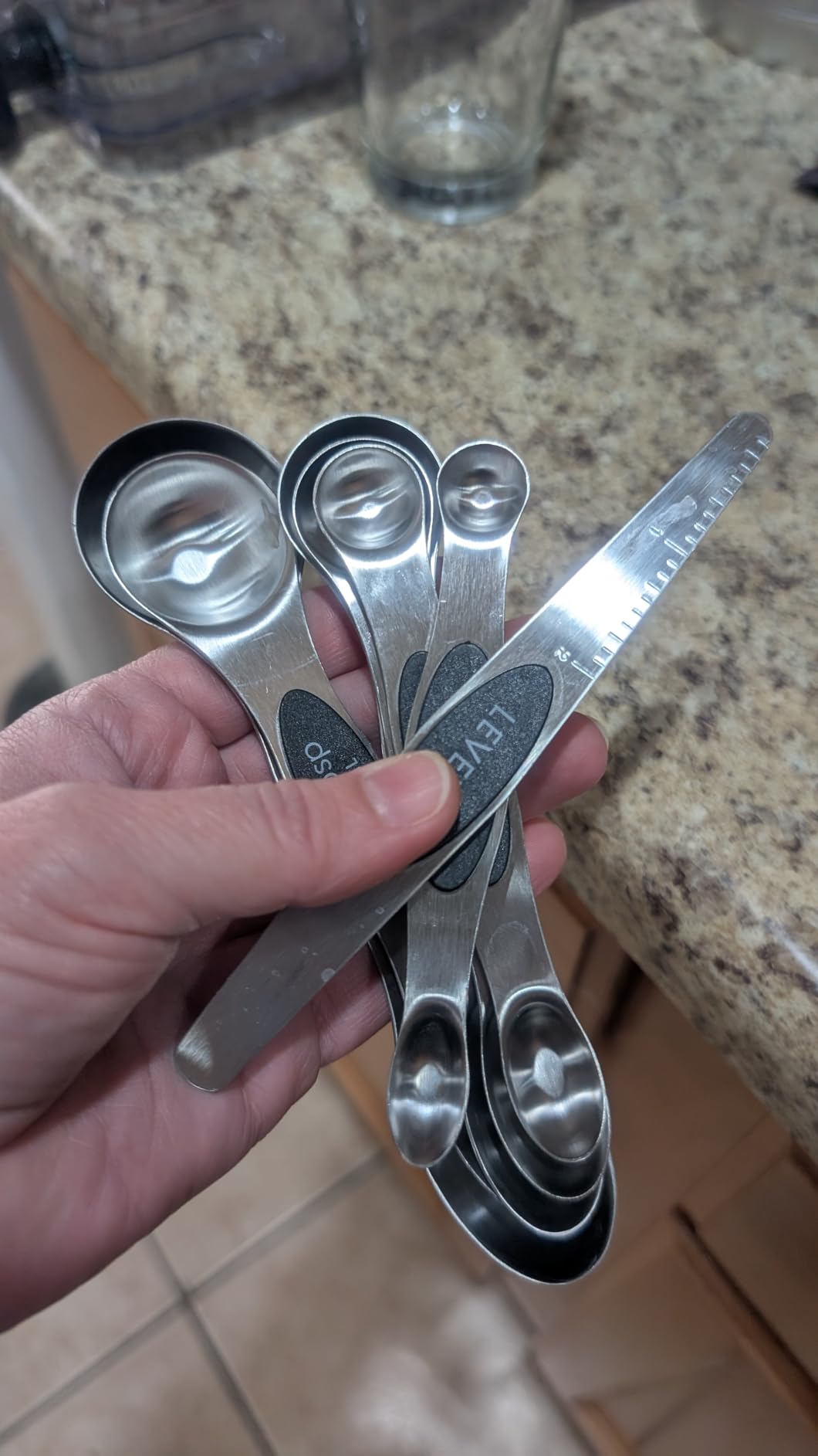 Magnetic Measuring Spoons Set Stainless Steel with Leveler, Stackable Metal Tablespoon Measure Spoon for Baking, Measuring Cups and Spoon Set Kitchen Gadgets Apartment Essentials Fits in Spice Jars customer photo 2