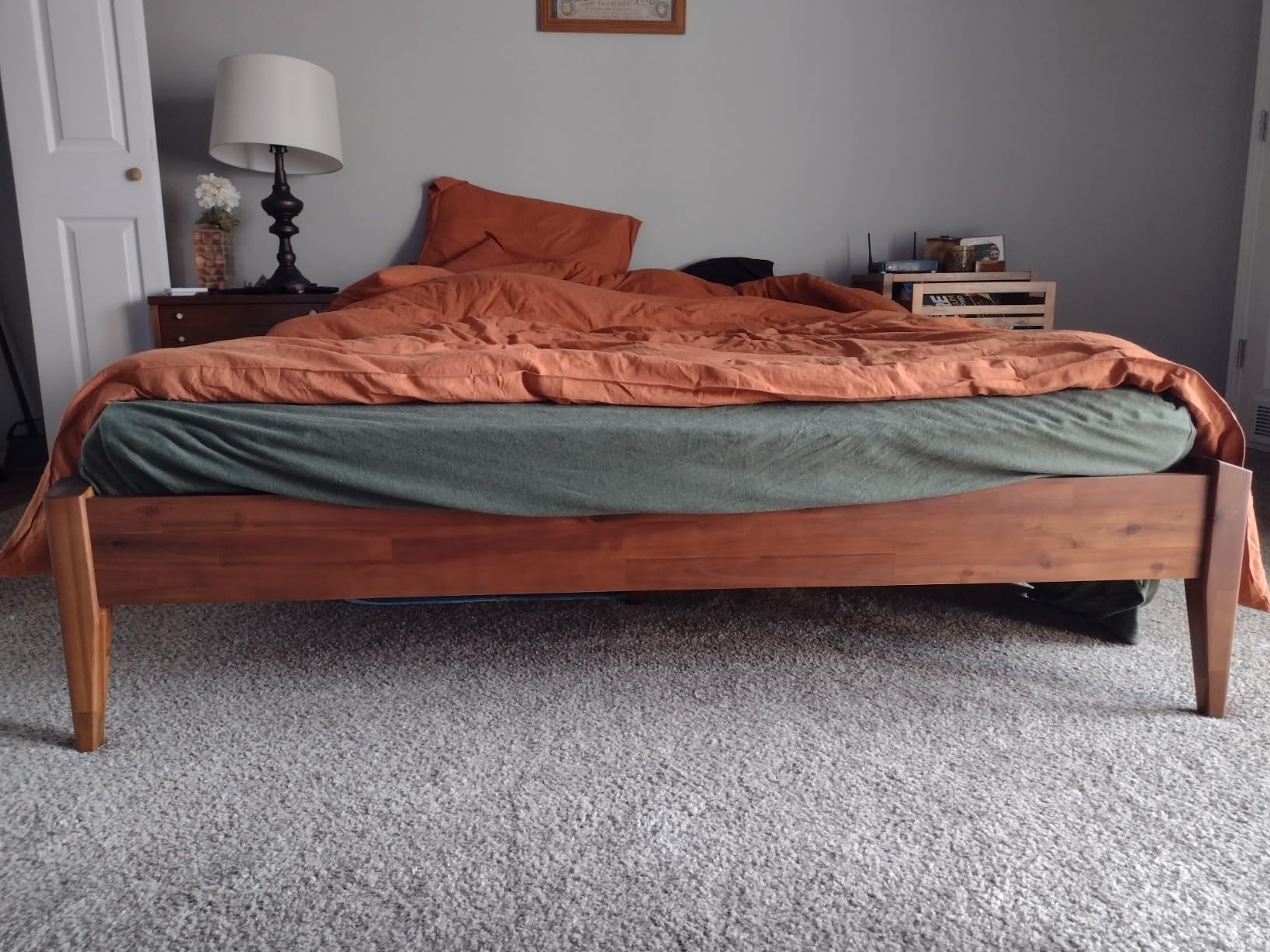 Bme Dinkee 15-Inch Solid Wood Queen Platform Bed Frame - Japanese Joinery, Minimalist Style - Wood Slats, Easy Assembly, No Box Spring Needed - Chocolate customer photo 2