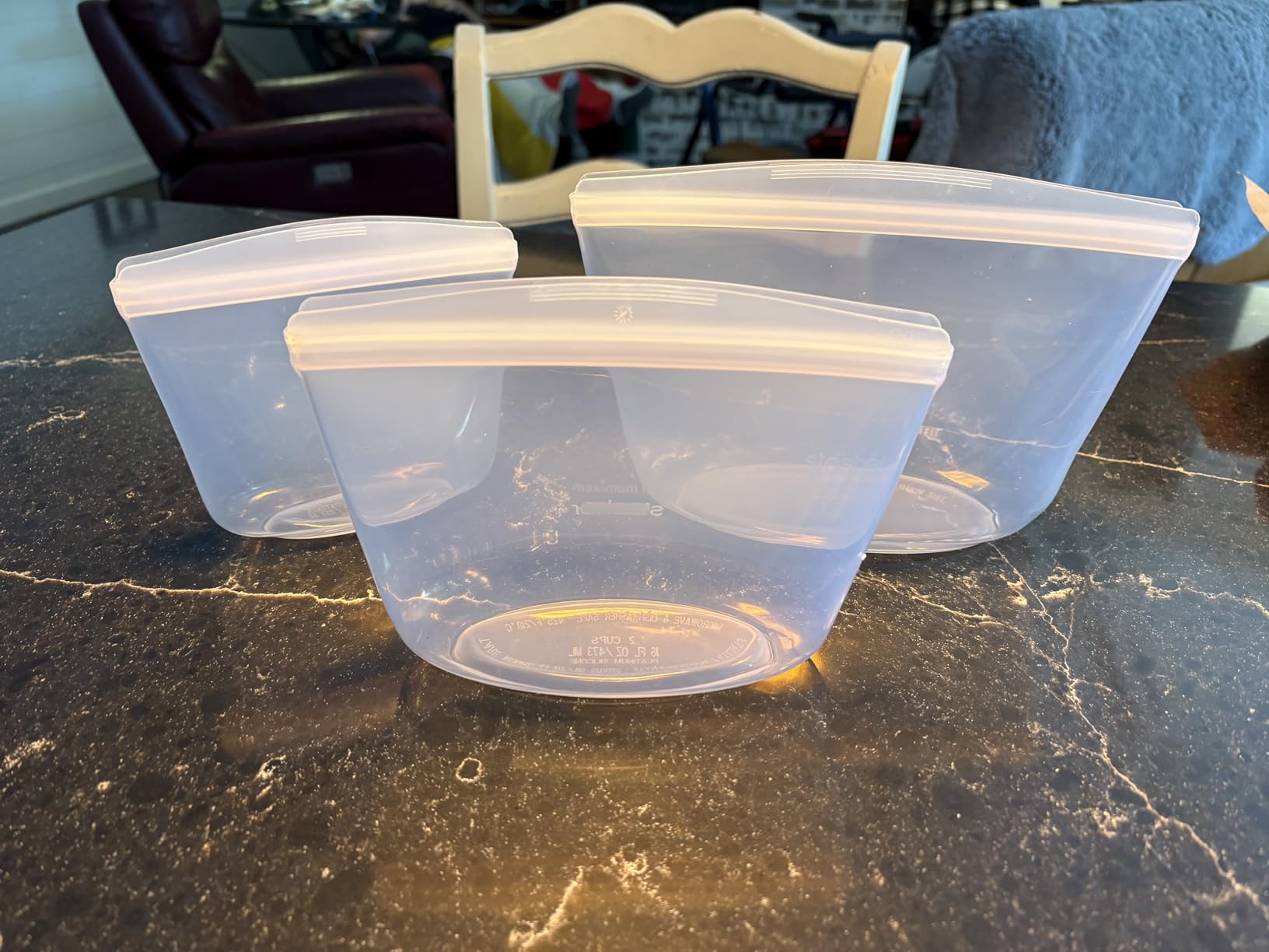 Stasher Premium Reusable Silicone Food Storage Bags, 3-Pack, Clear | Food-Safe Silicone, Eco-Friendly, Reusable Freezer Bags, Microwave, Dishwasher, Oven, Snack Bags, Lunch Containers, Meal Prep customer photo 1