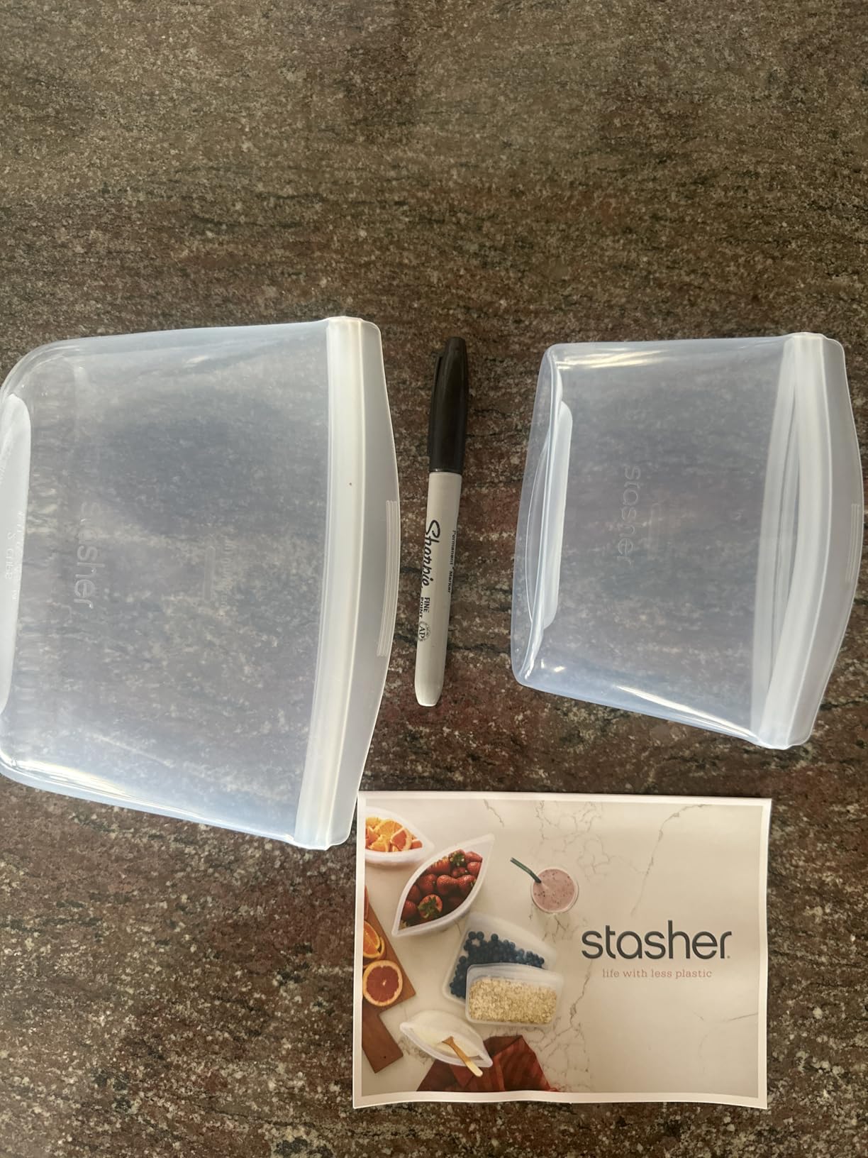 Stasher Premium Reusable Silicone Food Storage Bags, 3-Pack, Clear | Food-Safe Silicone, Eco-Friendly, Reusable Freezer Bags, Microwave, Dishwasher, Oven, Snack Bags, Lunch Containers, Meal Prep customer photo 2