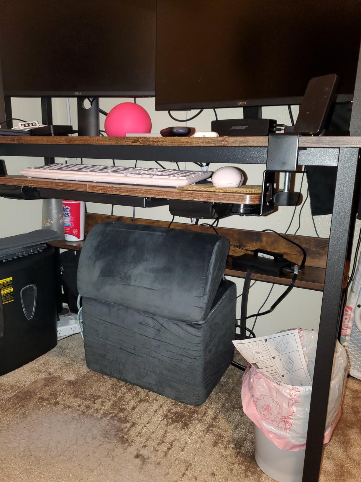 Aquzee Desk with Hutch, Computer Desk with Shelves, 55 Inch | Home Office Desk with Bookshelf, Study Table with Storage Shelf, Black customer photo 2