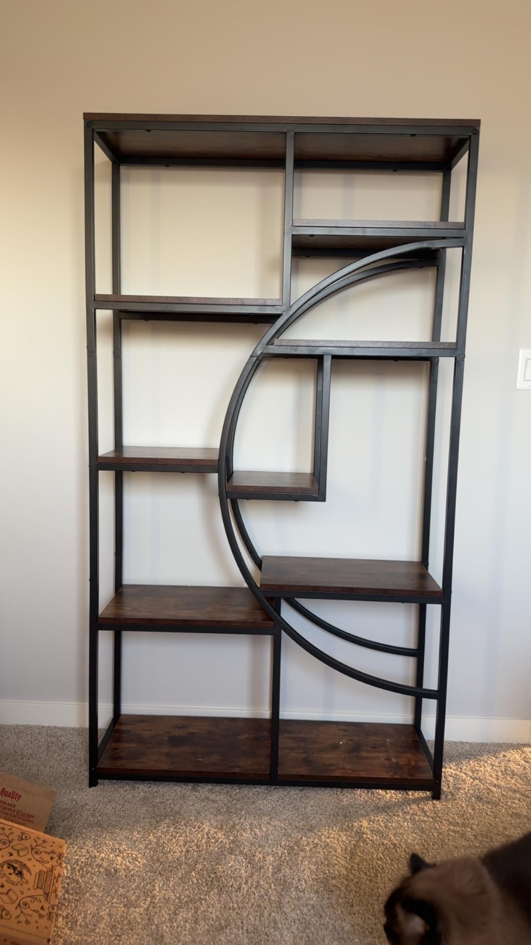 Tribesigns Industrial Bookshelf Bookcase with 9 Open Shelf (Rustic Brown) | 5-Tier Freestanding Tall Bookshelves, Etagere Display Shelf Storage Organizer, Perfect for Living Room, Bedroom customer photo 1