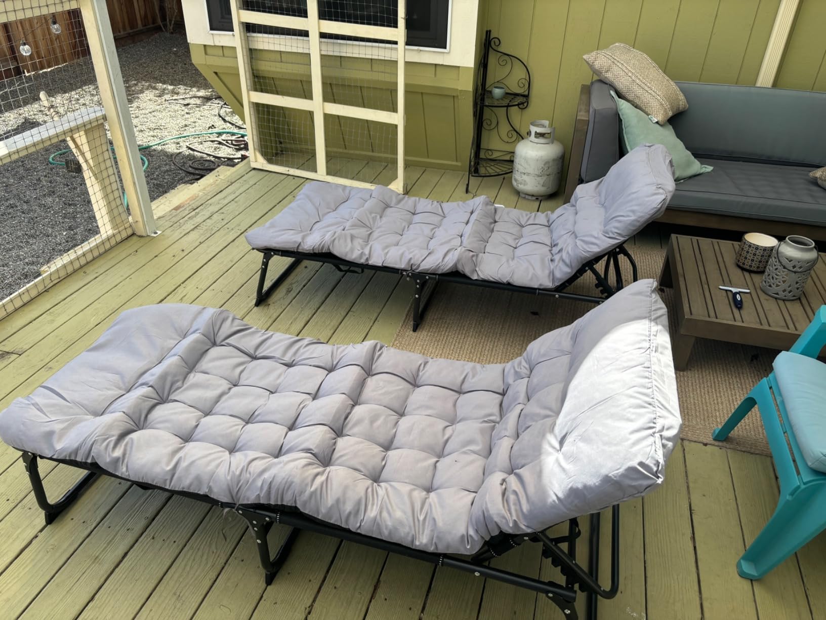 MOPHOTO Folding Tanning Chair, 5-Position Chaise Lounge with Face Hole | 5-Position Adjustable Backrest with Face Hole Design, Foldable Design for Comfortable Sunbathing at Pool, Beach & Patio customer photo 2