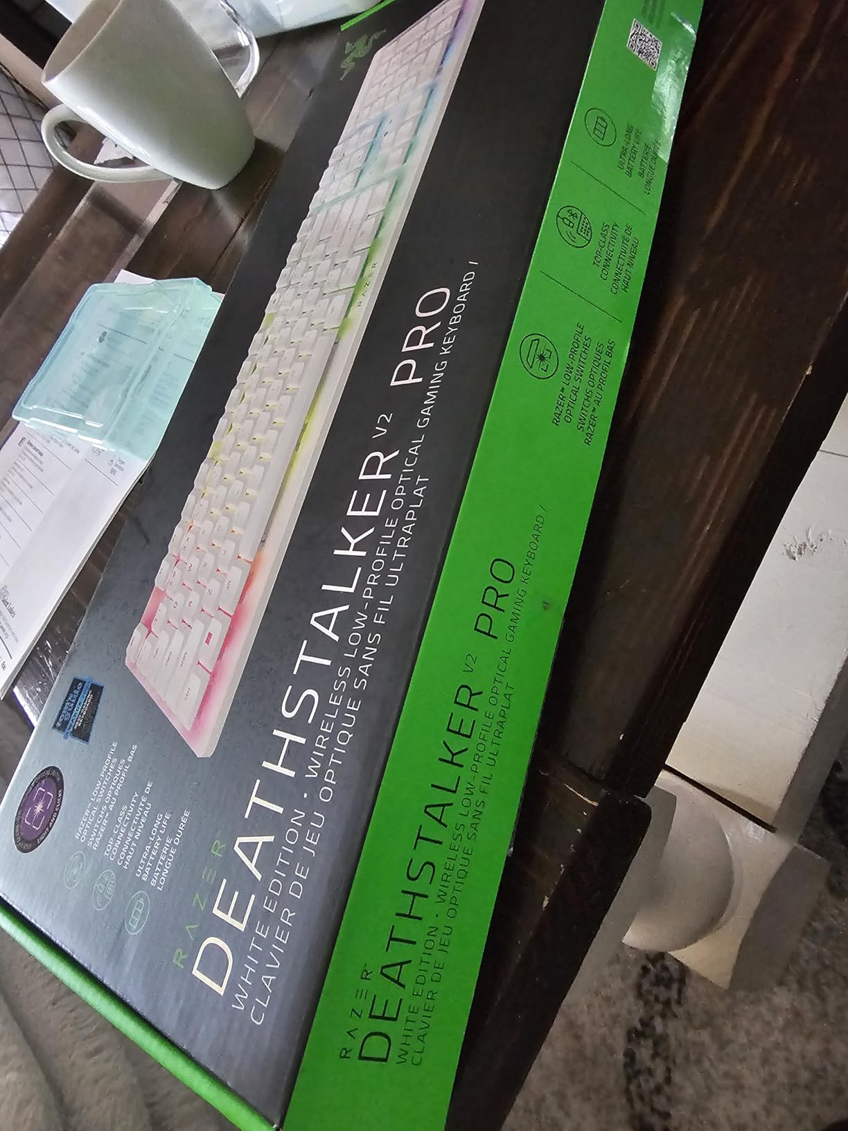 Razer DeathStalker V2 Pro Wireless Gaming Keyboard: Low Profile Optical Switches Clicky Purple, HyperSpeed Wireless & Bluetooth, Chroma RGB, Snap Tap customer photo 1