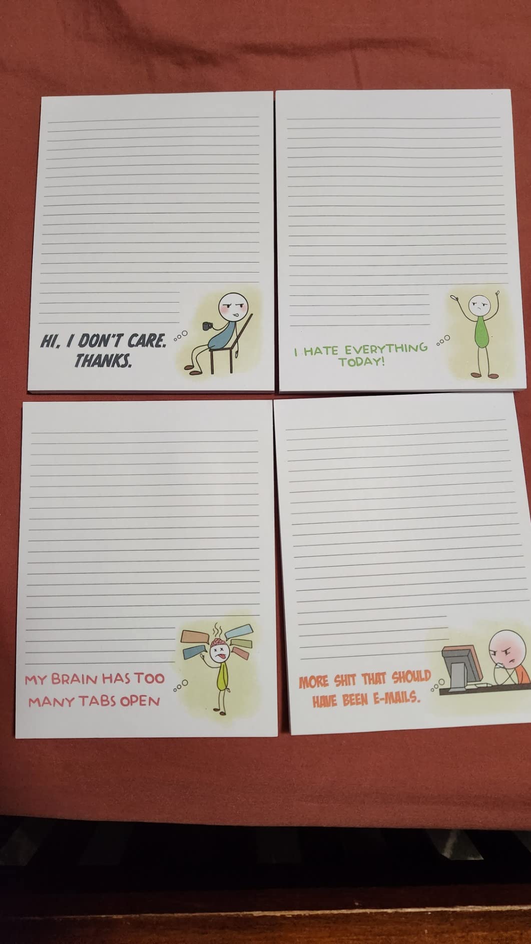 Super Funny Notepads - Hilarious Office Gift for Women Coworkers - Set of 4 | Office Supplies Memo Pads with 4 Assorted Designs, 50 Sheets Each, 4.25 X 5.5 customer photo 2