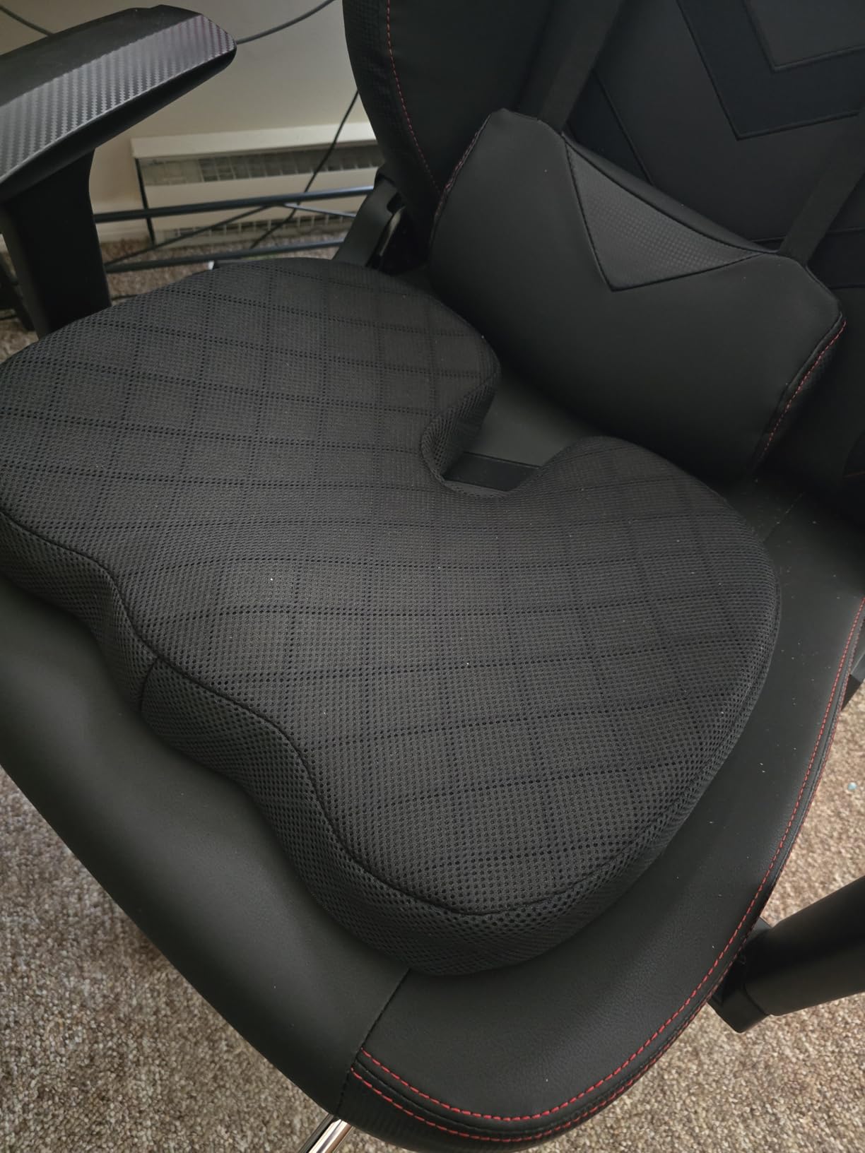 TushGuard Seat Cushion - Memory Foam Sitting Pillow for Office Chair, Car Seat, Airplane, Bleacher - Sciatica & Hip & Coccyx Pain Relief Desk Chair Cushion for Long Sitting Office Workers, Car Drivers customer photo 2