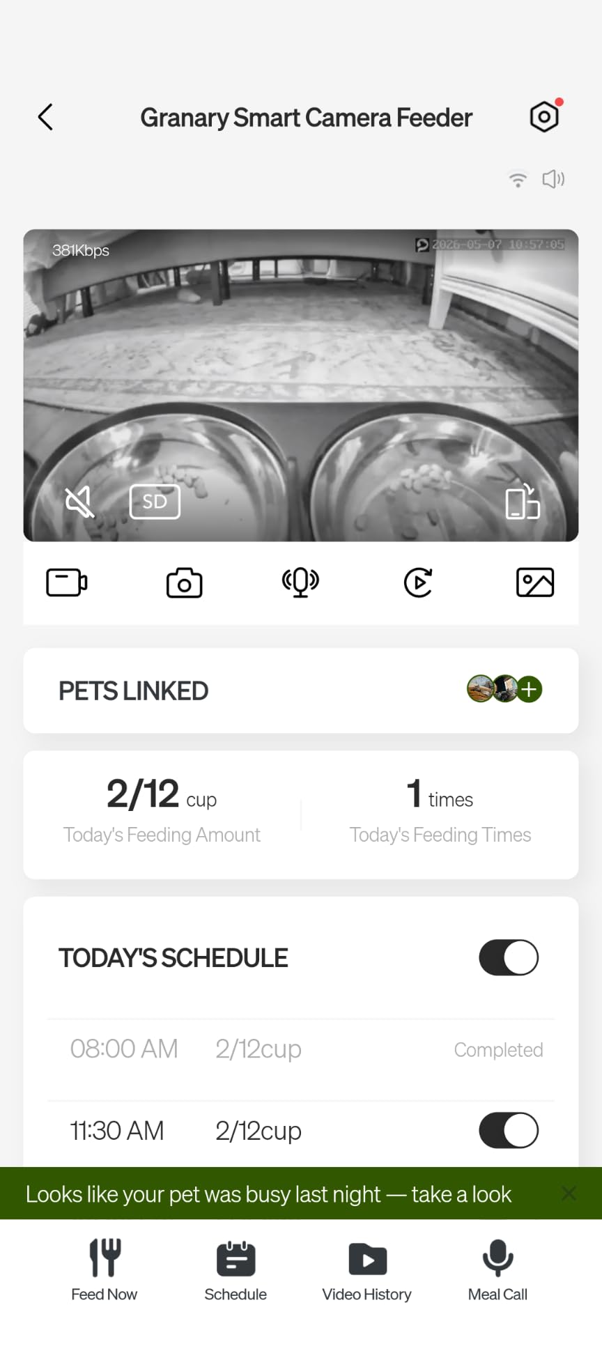 PETLIBRO Automatic Cat Feeder with Camera for Two Cats, 1080P HD Video with Night Vision, 5G WiFi Pet Feeder with 2-Way Audio for Cat & Dog, Low Food & Motion & Sound Alerts, Dual Tray, Black 5L customer photo 2
