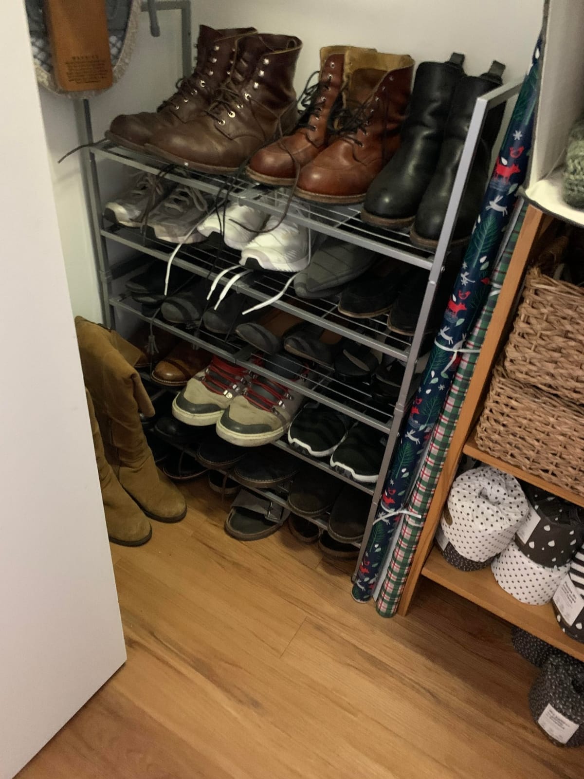Simple Houseware 3-Tier Stackable Wired Grid Shoe Rack, Black customer photo 1