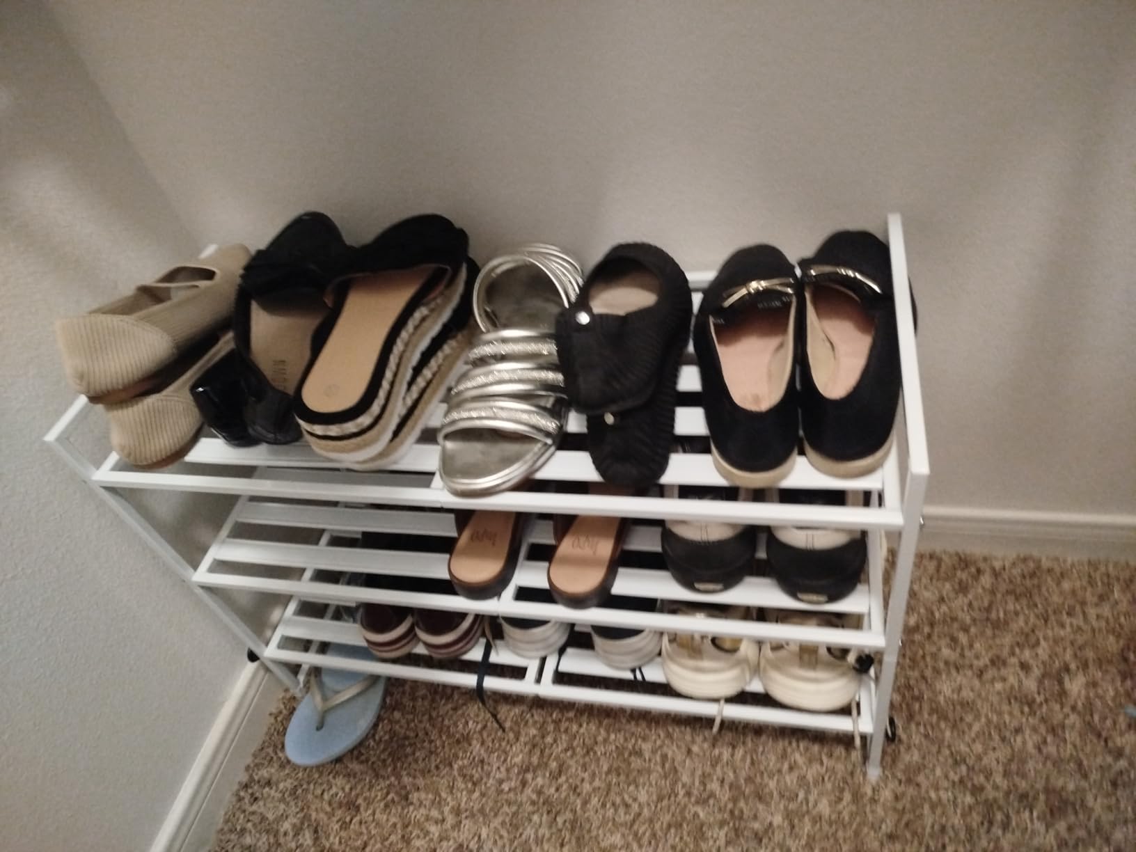 Simple Houseware 3-Tier Stackable Wired Grid Shoe Rack, Black customer photo 2