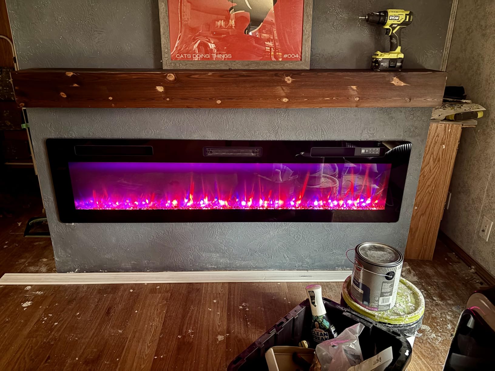 Vitesse 72 Inch Ultra Thin Electric Fireplace - Narrow Bezel Linear Fireplace Heater Recessed Wall Mounted, Remote and Screen Control, 8H Sleep Timer, Low Noise, 750/1500W for Living Room, Bedroom customer photo 1