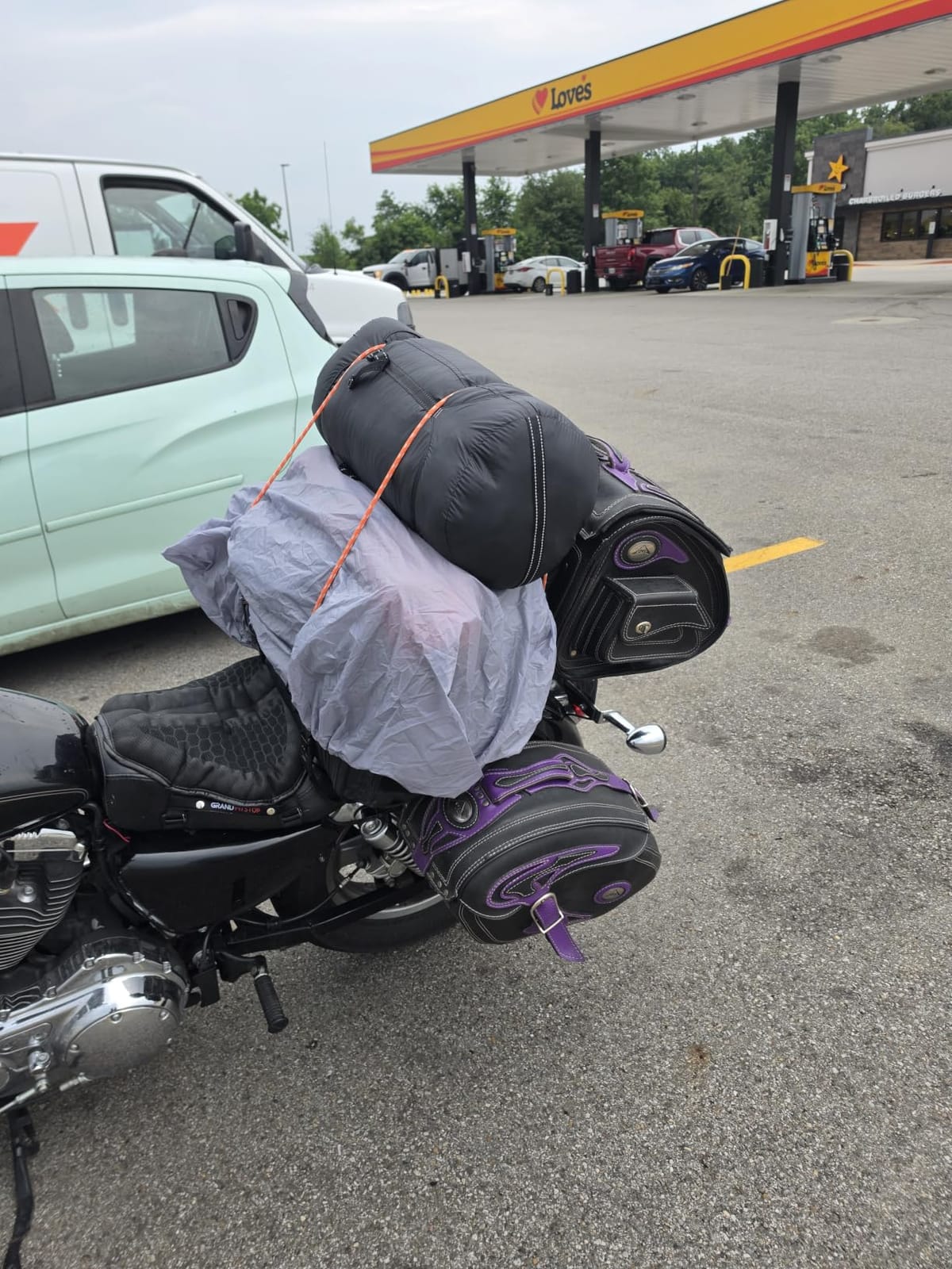 Rhinowalk Motorcycle Tail Bag, Expandable Motorcycle Travel Luggage Bags 60L, Waterproof All-Weather Trunk Rack Bag with Sissy Bar Straps & Helmet Rain Cover-Black customer photo 1