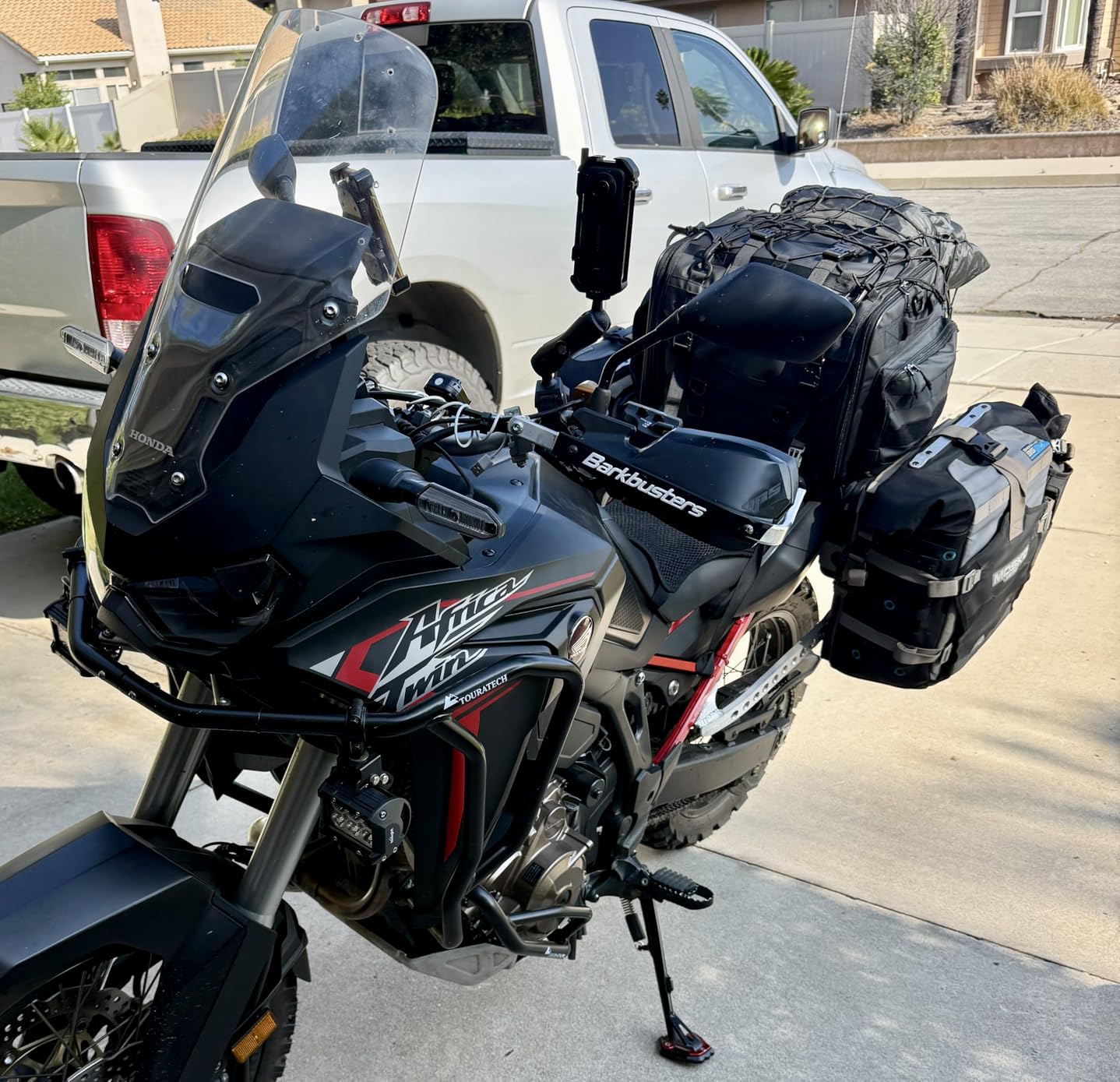 Rhinowalk Motorcycle Tail Bag, Expandable Motorcycle Travel Luggage Bags 60L, Waterproof All-Weather Trunk Rack Bag with Sissy Bar Straps & Helmet Rain Cover-Black customer photo 2