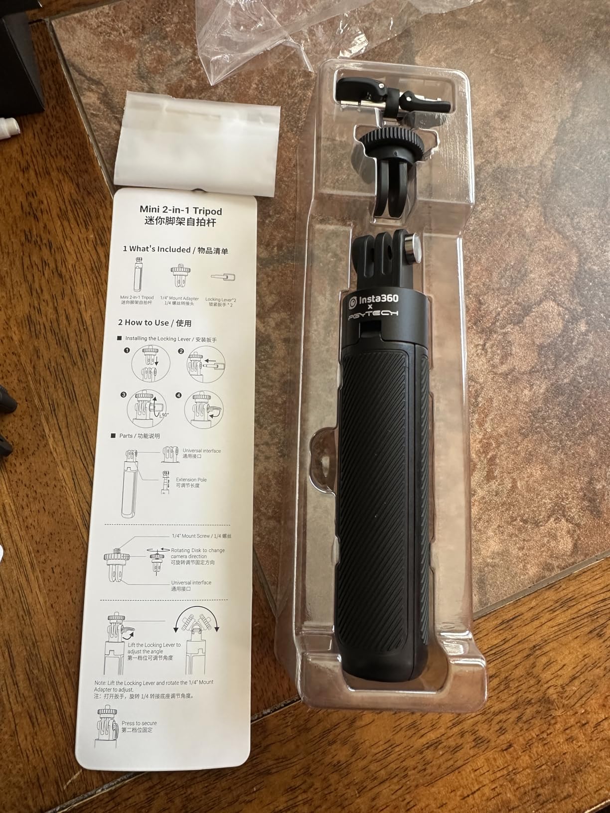 Insta360 Mini 2-in-1 Tripod, Lightweight Selfie Stick and Tripod, Compatible with Insta360 Ace/GO/Link/X Series, Black customer photo 1