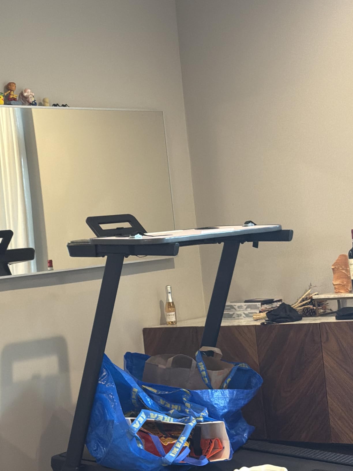 Treadmill Desk Attachment, 36 Inches Tread Tray Workstation Handlebars Platform with Laptop Holder, Cup Tablet Holder, Ergonomic Stand with Cooling Holes (Black) customer photo 1