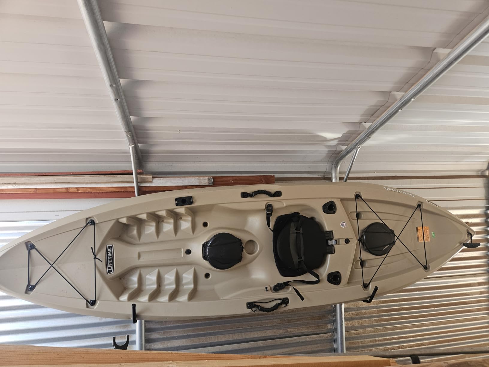 WALMANN Lightweight Kayak Storage Rack, Wall Mount Kayak Hooks for Garage Utility Storage Hangers for Canoe, Surfboard, Skiis, Snowboard, Paddle Board, Ladders customer photo 1