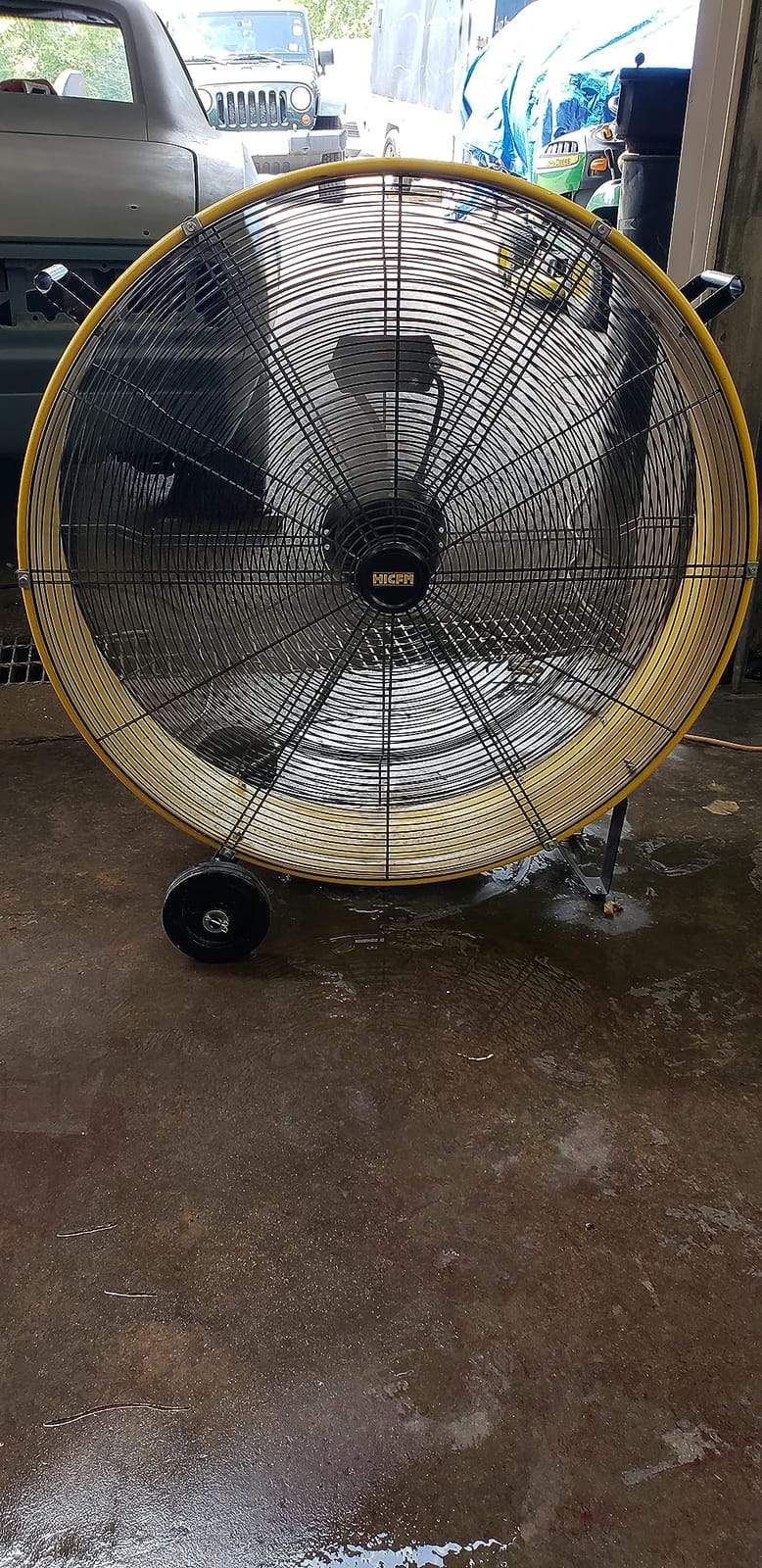 HiCFM 13000 CFM 30 inch Heavy Duty High Velocity Barrel Floor Drum Fan | Powerful 1/3HP Motor, 9ft Cord, 5in Solid Wheels for Workshop, Garage, Commercial or Industrial rooms - UL Safety Listed customer photo 1
