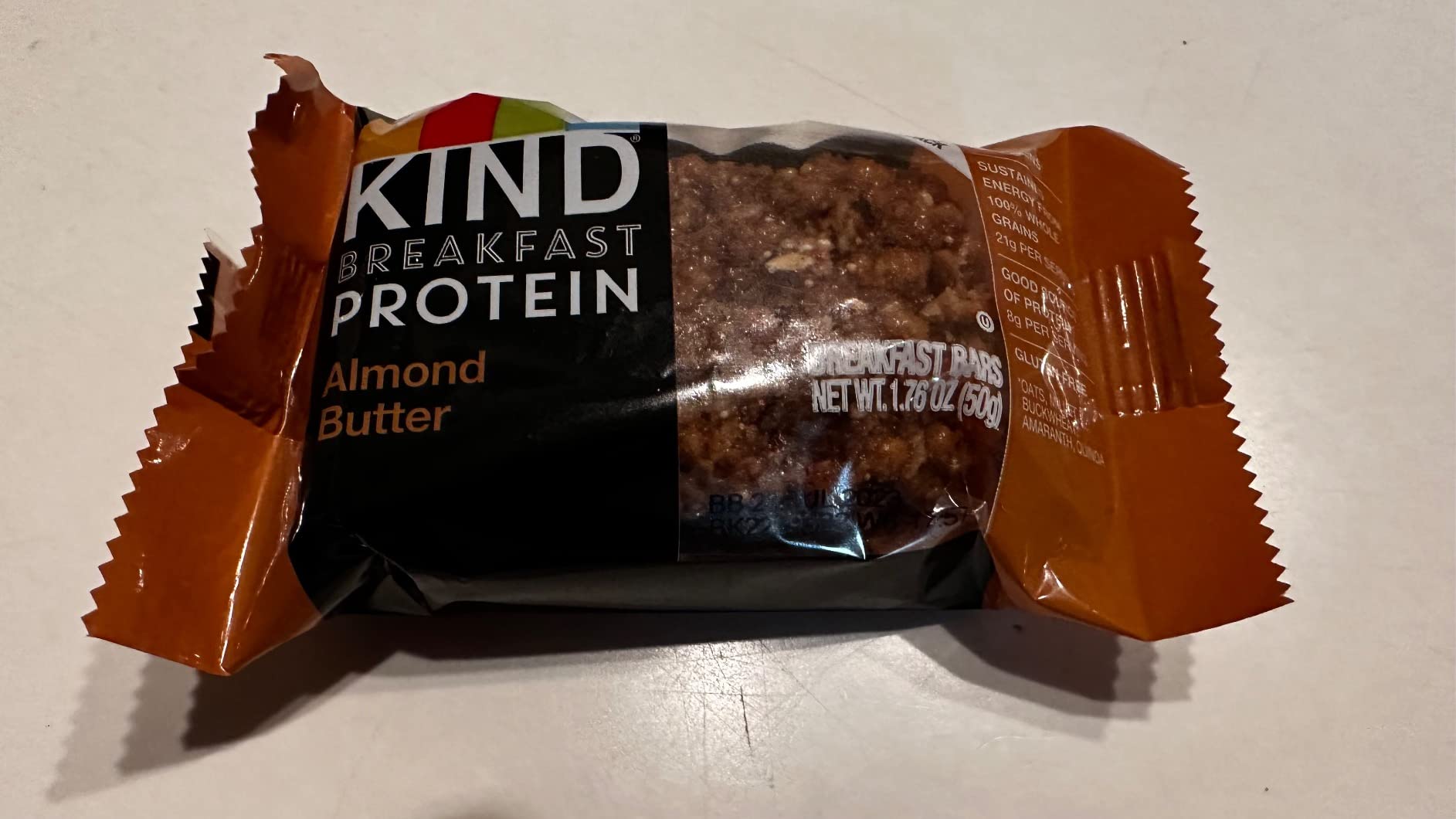 KIND Breakfast Protein Bars, Almond Butter, Gluten Free, Low Sodium, Healthy Snacks, 8g Protein, 6 Count (6 Packs of 2 Bars) customer photo 2