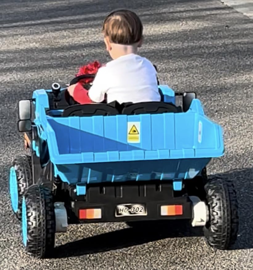 ANPABO Ride on Dump Truck, Ride on Car with Remote Control, Electric Dump Bed and Extra Shovel, Ride on Construction Vehicle with Music Player, Key Start for Safety, Ideal Gift for Kids customer photo 1