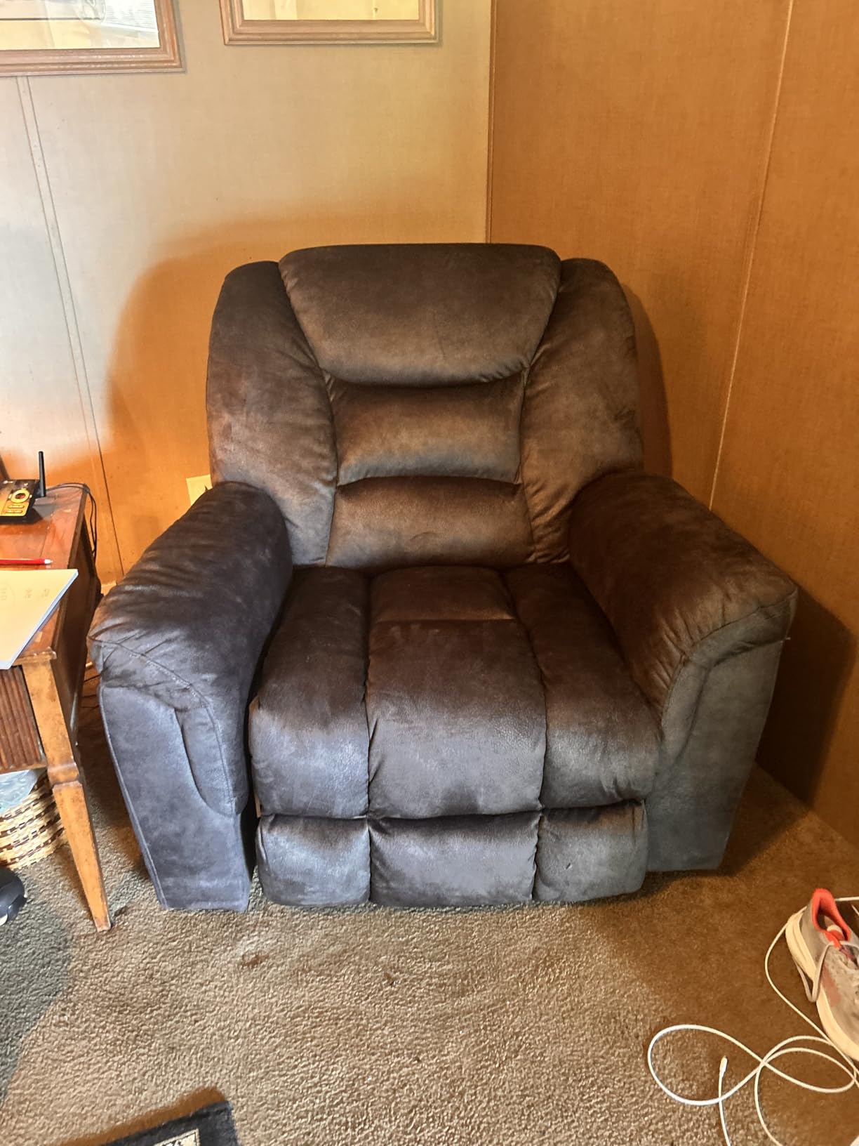 ANJ Rocking Recliner Chair Oversized Swivel Rocker Recliners, Comfy Glider Rocking Chairs for Big Man, Extra Wide Recliners Overstuffed Reclining Chair for Living Room, Grey customer photo 2