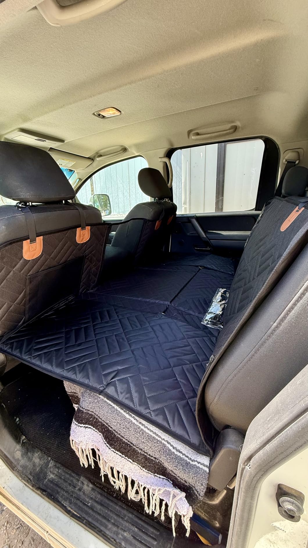 YJGF Hard Bottom Dog Car Seat Cover for Back Seat, Seat Extender for Dogs | Strong Support, More Rest Space, Waterproof, Scratch Resistant, Car Seat Protector, Dog Hammock for Car/SUV/Small Truck customer photo 2