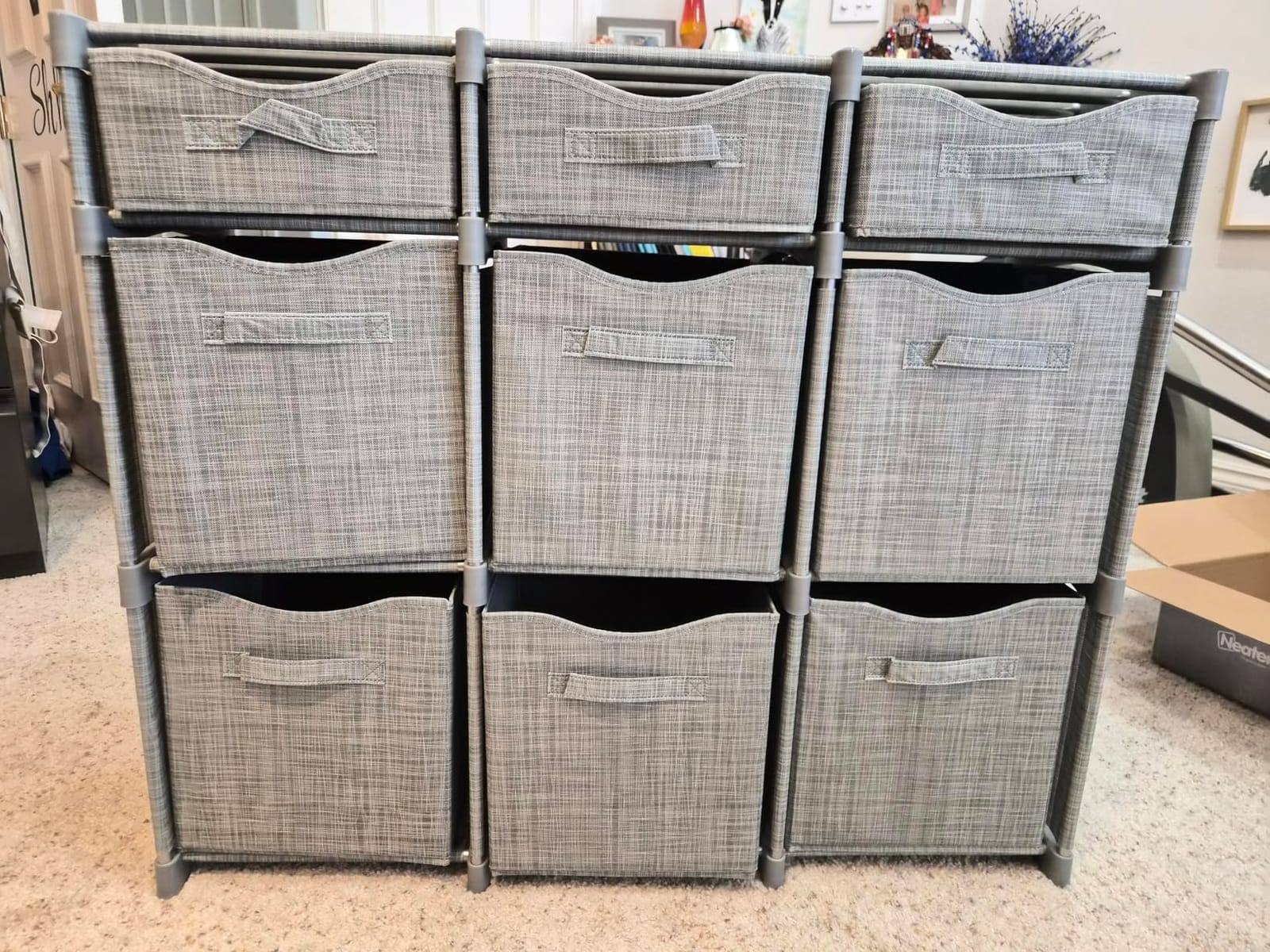 Cube Storage Organizer with Storage Bins Included - The Perfect Closet Organizers and Storage Solution. Includes 9 Storage Cubes, Great For Toy Storage, Closet Storage, Clothes Storage (Grey) customer photo 1