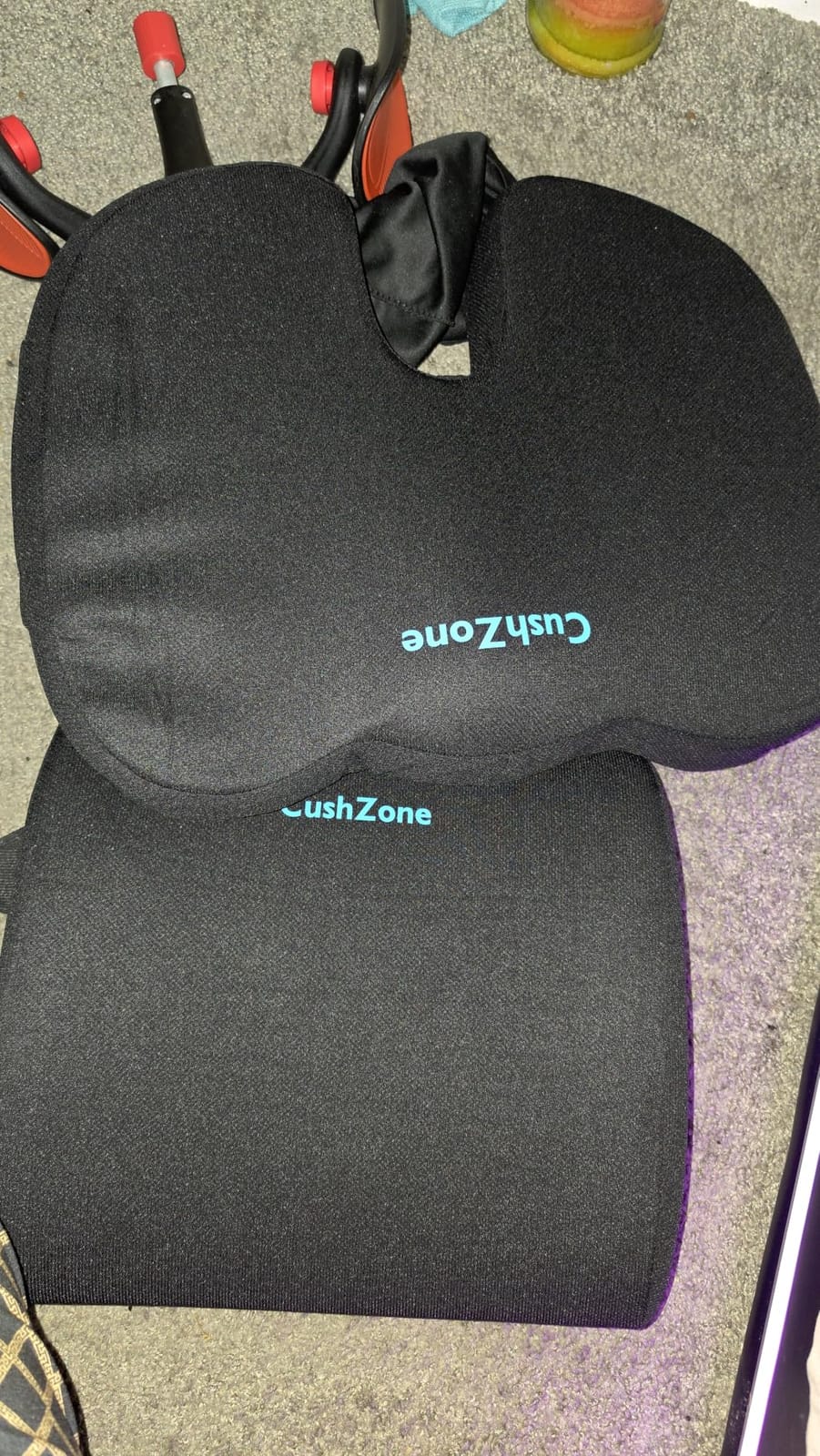 CushZone Seat Cushion and Lumbar Support Pillow for Office Chair, Black | Ergonomic Memory Foam for Sciatica Pain Relief & Posture Correction; Non-Slip Chair Cushions for Car, Wheelchair and Travel customer photo 2