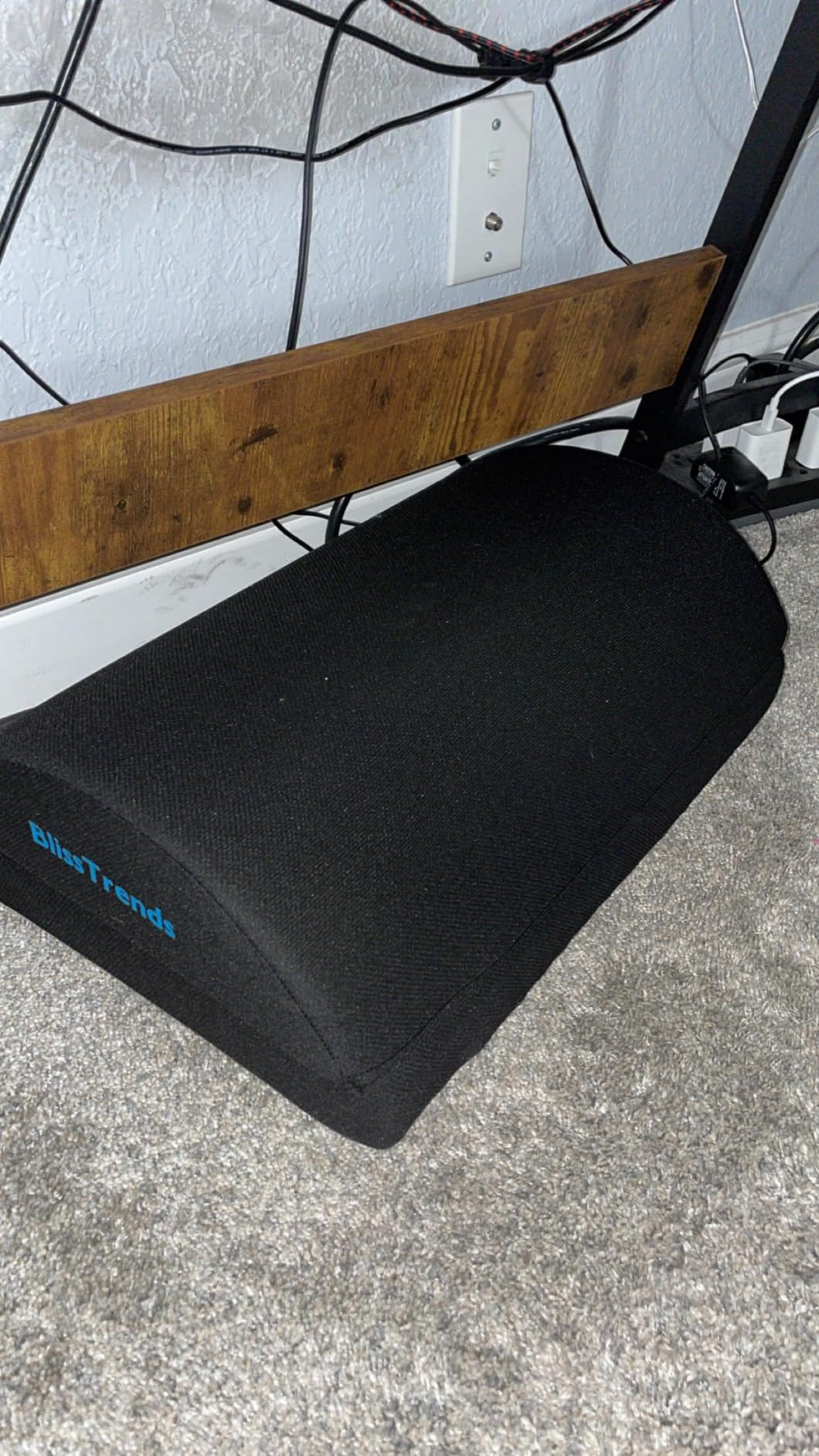 BlissTrends Foot Rest Under Desk, Foot Stool with 2 Adjustable Heights | Comfortable Footrest with Washable Cover for Car,Home and Office to Relieve Back,Lumbar,Knee Pain(Large, Black) customer photo 1