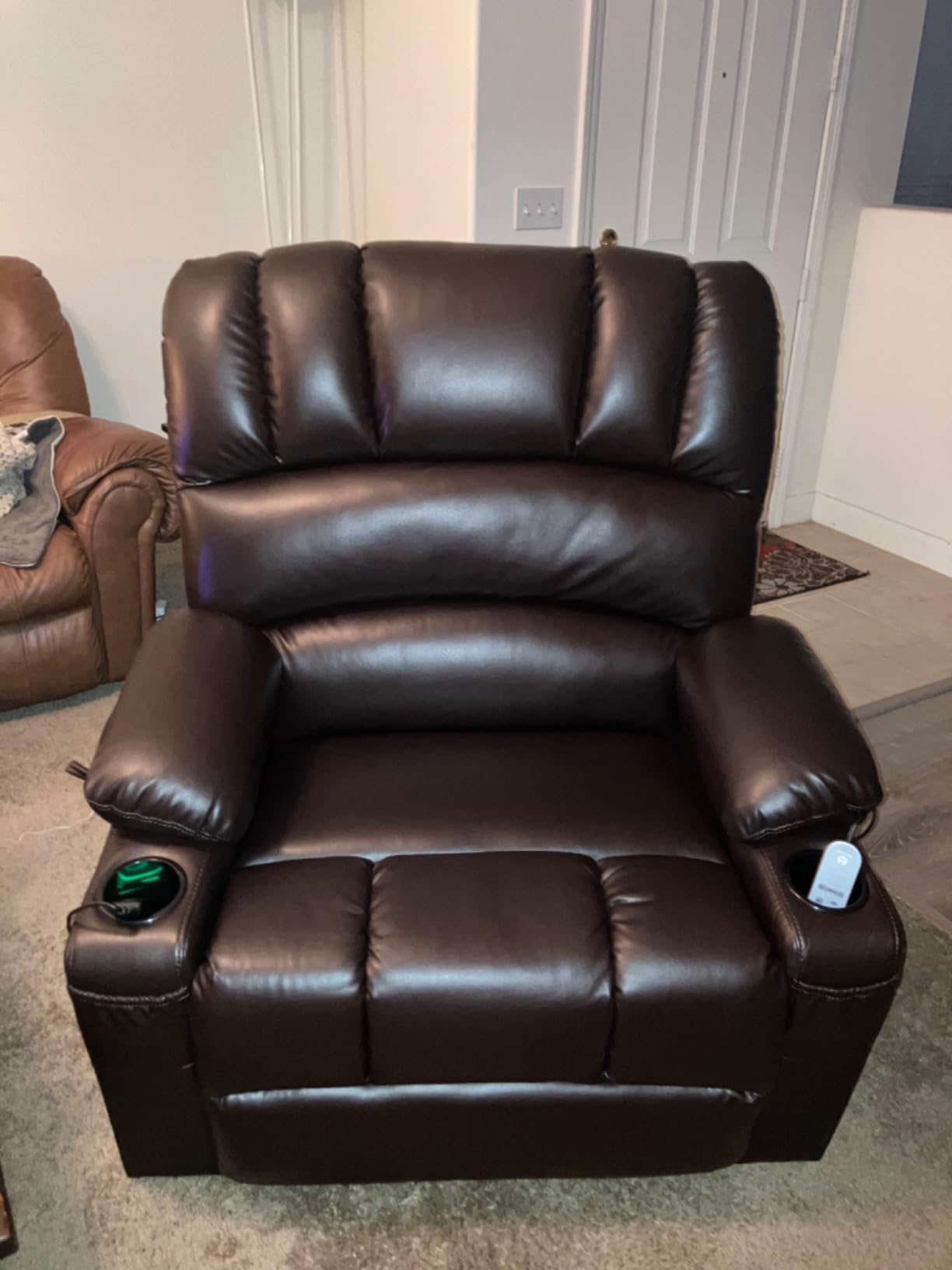 MCombo Power Lift Recliner Chair for Elderly 7095 (Medium, Navy Blue) | Stand Assistance, Heat and Massage, 4.7