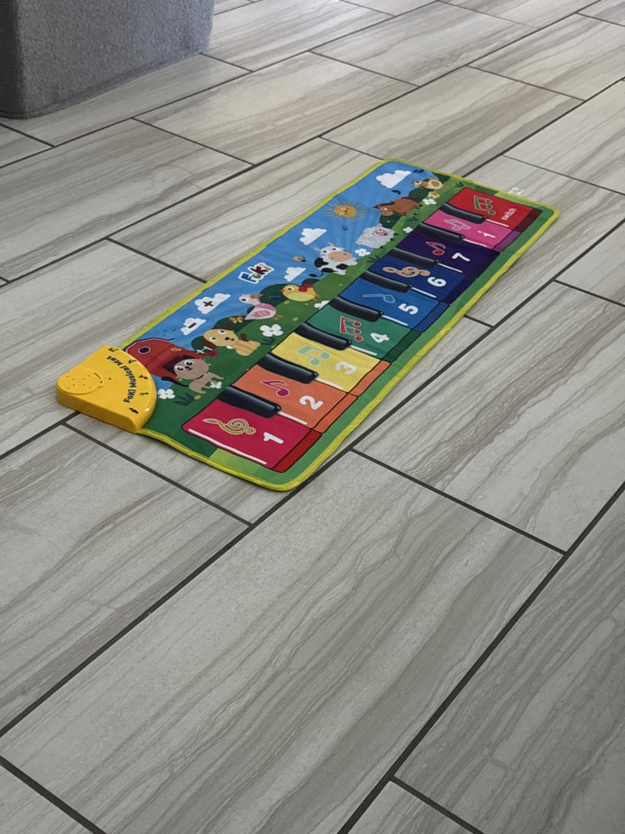 FOKI Floor Piano Mat, Toddler Toys for 1-5 Year Old Baby Boy Girl Gifts | Foldable musical play set with animal music cards customer photo 2