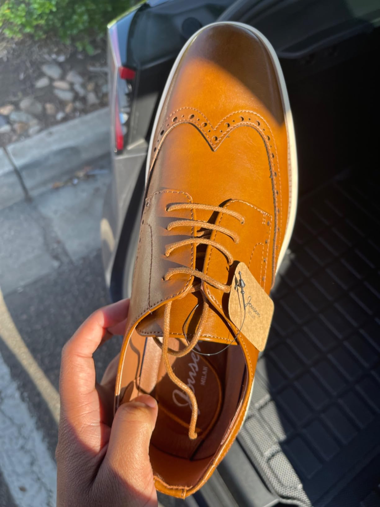 Jousen Mens Dress Shoes Casual Oxfords with Rubber Sole customer photo 2