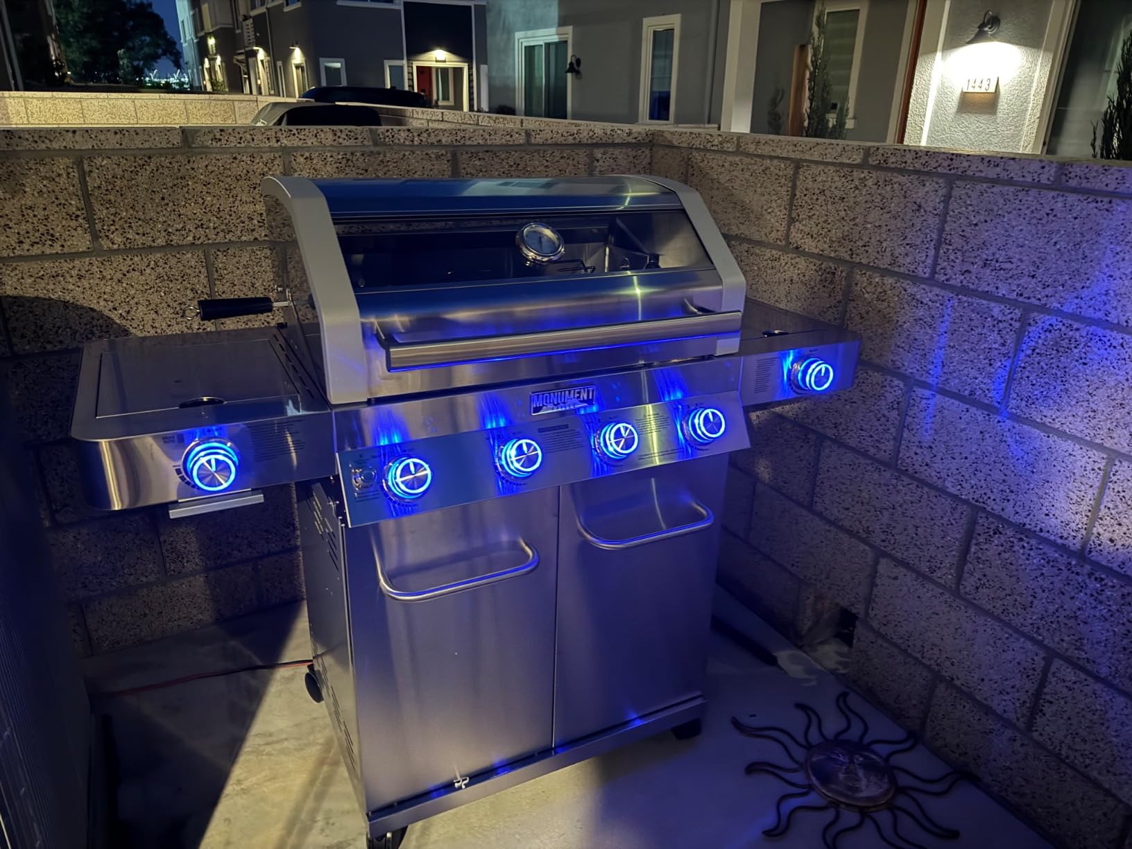 Monument Grills Larger 4-Burner Propane Gas Grills Stainless Steel Cabinet Style with Infrared Side Sear & Side Burners Knob Controls Built-In Thermometer with Stainless Steel Rotisserie Kit(2 Items) customer photo 2