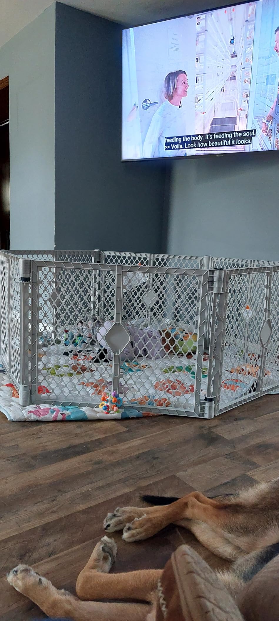 Toddleroo Superyard: 6-Panel, 18.5 SqFt Baby Playard; Lt Gray | Portable, Durable, For Babies and Toddlers, Freestanding, Expandable Modular Sizing, Indoor or Outdoor Use, Made in USA customer photo 1