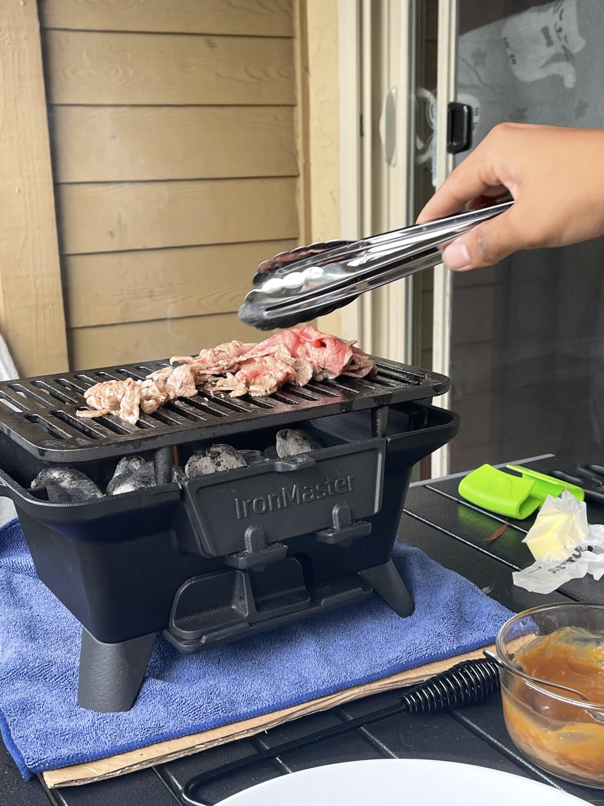 IronMaster Hibachi Grill Outdoor, Small Portable Charcoal Grill, Pre-Seasoned Cast Iron, Japanese Yakitori Camping Grill - 2 Heights, Air Control, Coal Door, Ideal for 2 People customer photo 2