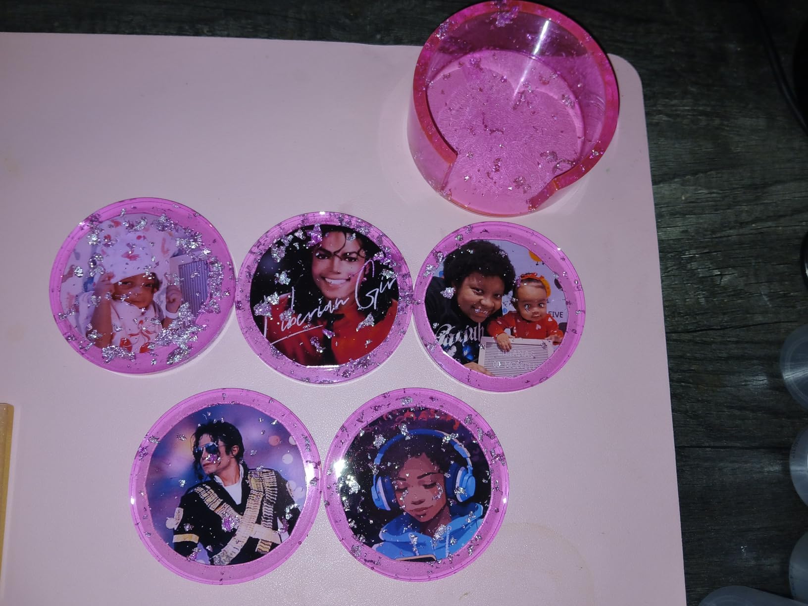 LET'S RESIN 18 Pcs Coaster Resin Molds Silicone, Coaster Molds with Round Square Octagon Shape Holder Molds for Epoxy Resin, DIY Art Craft Cup Mats customer photo 1