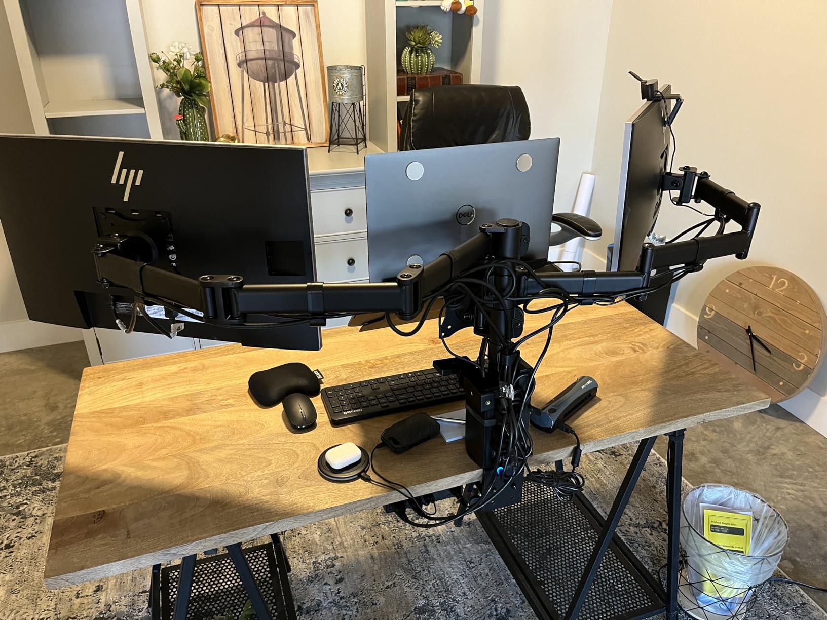 VIVO Dual Monitor + Laptop Mount for 13 to 27 inch Screens and 10 to 15.6 inch Laptops, Triple Screen Viewing, Articulating Arms, Black, STAND-V013L customer photo 2