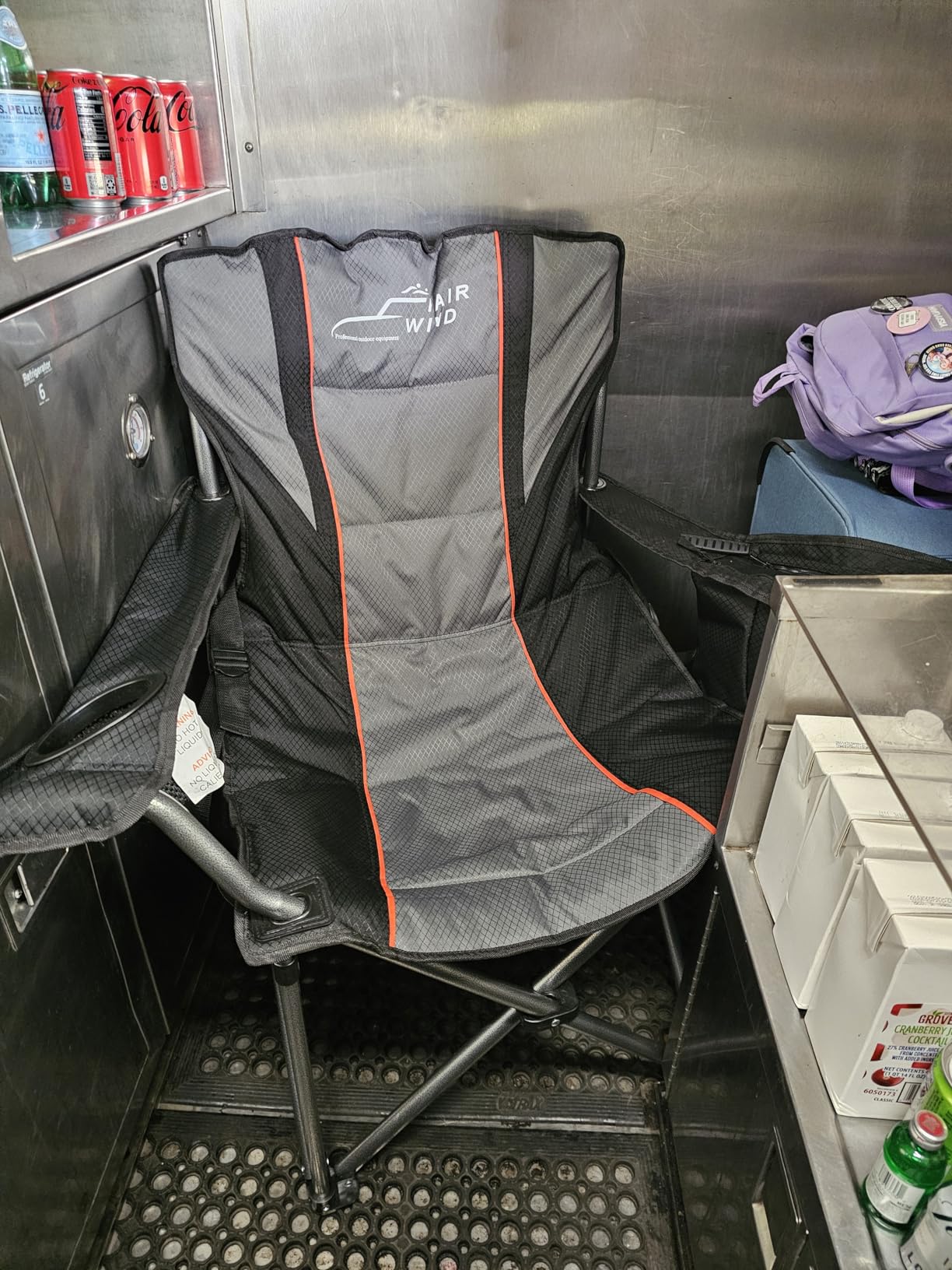 FAIR WIND Oversized Fully Padded Camping Chair with Cooler for Adults | 500LB Load, Roomy 25.2