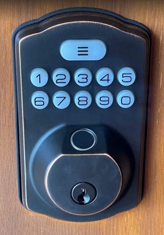 Veise KS02A Fingerprint Door Lock, Keypad Deadbolt, Matte Black | Keyless Entry, AI Fingerprint, 20 Codes, Auto Lock, Anti-Peeping Code, IP54 Waterproof, Electronic Deadbolt for Front Door customer photo 1