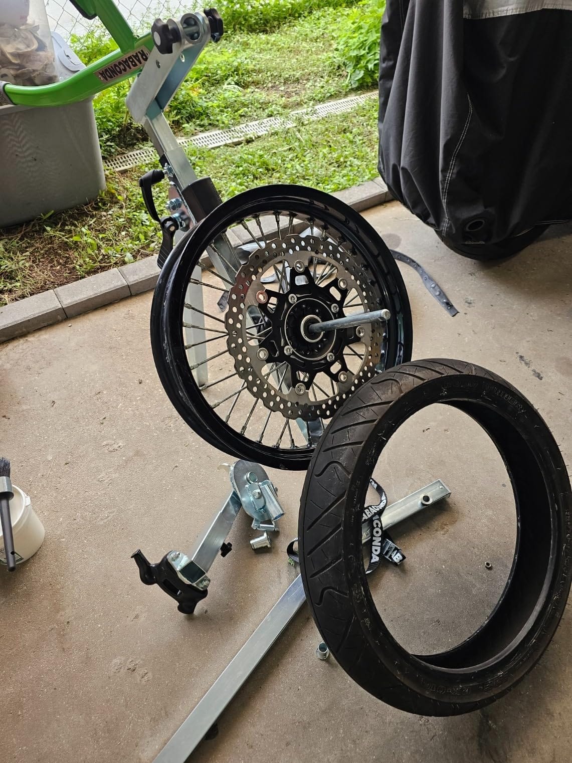 Rabaconda Motorcycle Tire Changer, Street Bike Starter Kit 12-21 in Wheels | Manual Bead Breaker, Mounting Tool, Adjustable, Single & Dual-Sided Swingarms, Portable Garage Equipment customer photo 2