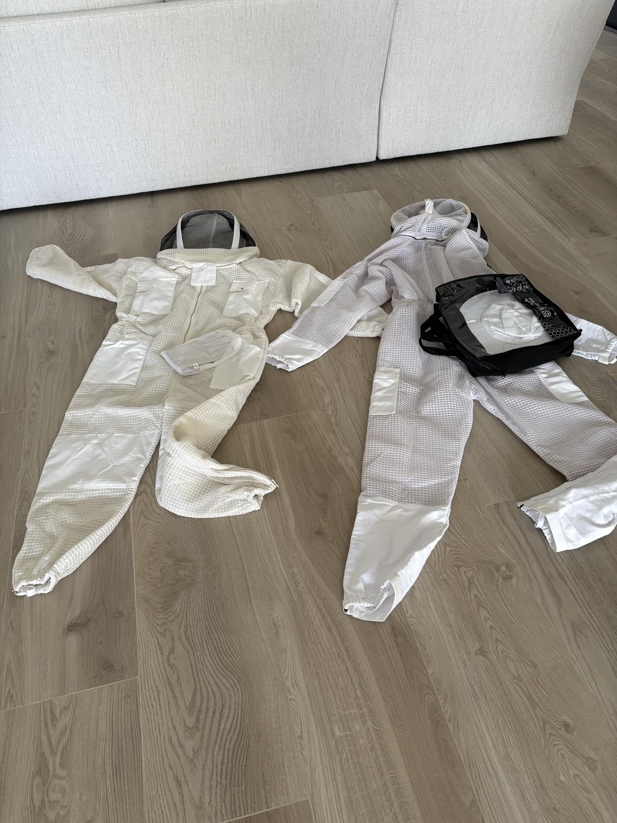 3-Layer Ultra Ventilated Sting Proof Bee Suit for Men & Women - Premium Beekeeping Suit with Bee Gloves & Two Detachable Beekeeping Veils (Brown L) customer photo 2