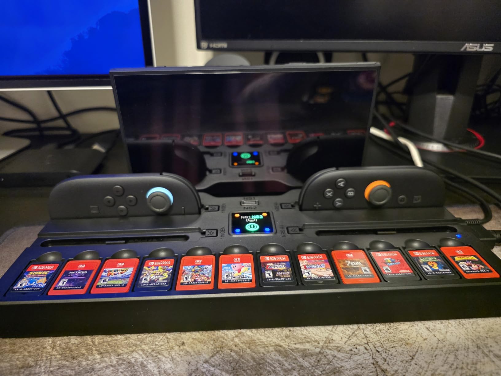 Switch Docking Station for TV with Controller Charger, Replacement for Switch TV Dock with HDMI Adapter, SW Base Station Portable Charging Dock with 10 Game Slots customer photo 1