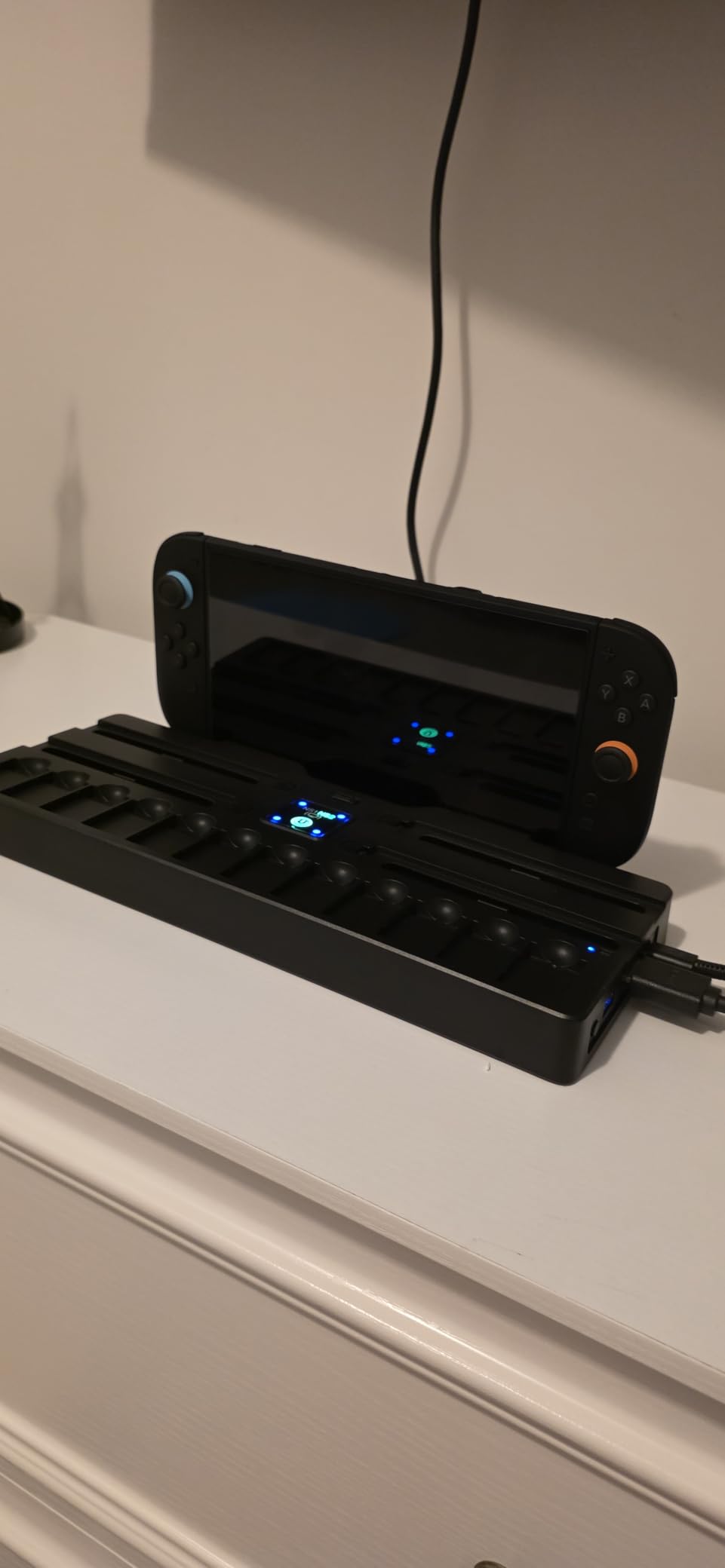 Switch Docking Station for TV with Controller Charger, Replacement for Switch TV Dock with HDMI Adapter, SW Base Station Portable Charging Dock with 10 Game Slots customer photo 2