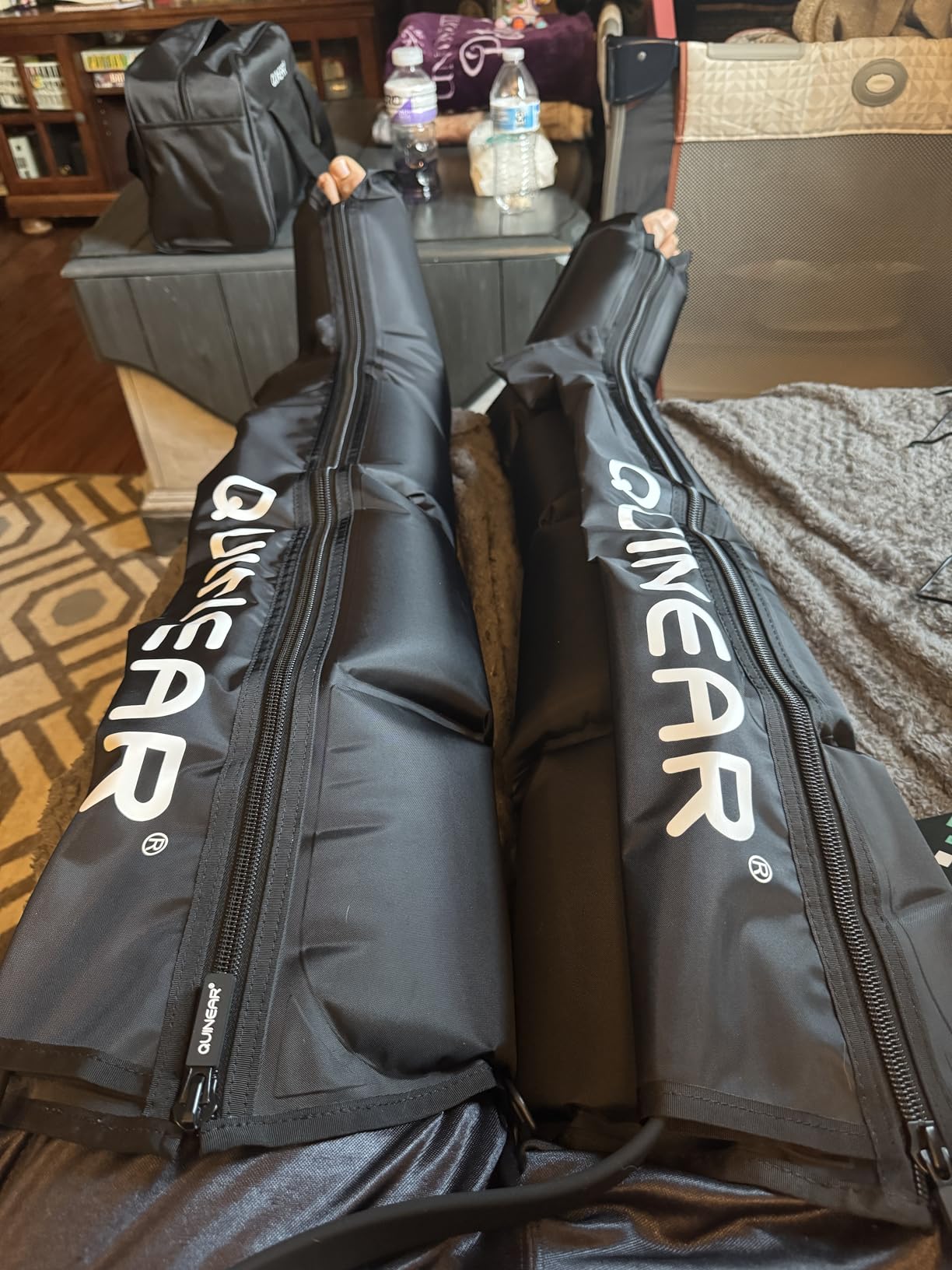 QUINEAR Air Compression Recovery System, Professional Sequential Device for Massage Therapy, Foot and Leg Recovery Boots to Improve Circulation for Athletes, FSA-HSA Eligible (Large) customer photo 1