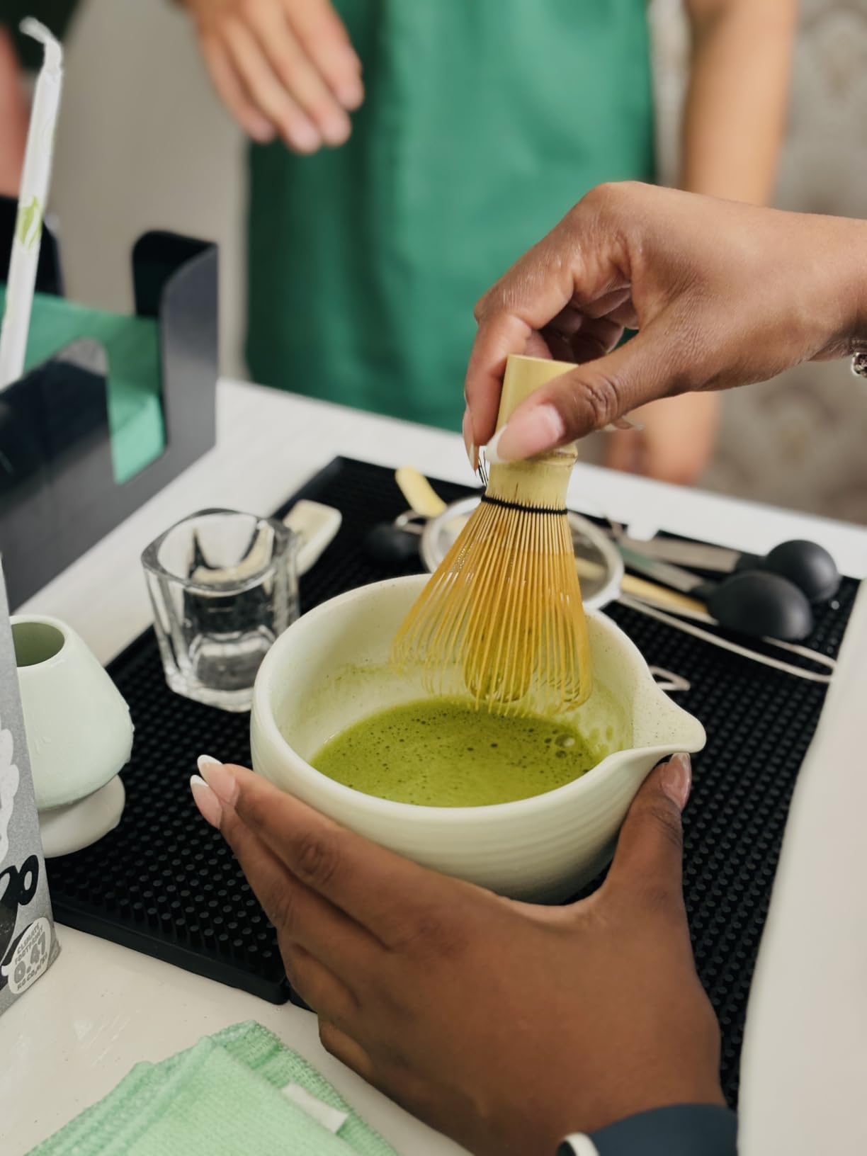 Joiish 10-Pcs Matcha Whisk Set, Matcha Kit with Measuring Spoon/Cup, Green | Complete Matcha Tea Making Tools | Bamboo Whisk, Ceramic Bowl with Spout & Holder, Stainless Sifter, Gift for Starter customer photo 1