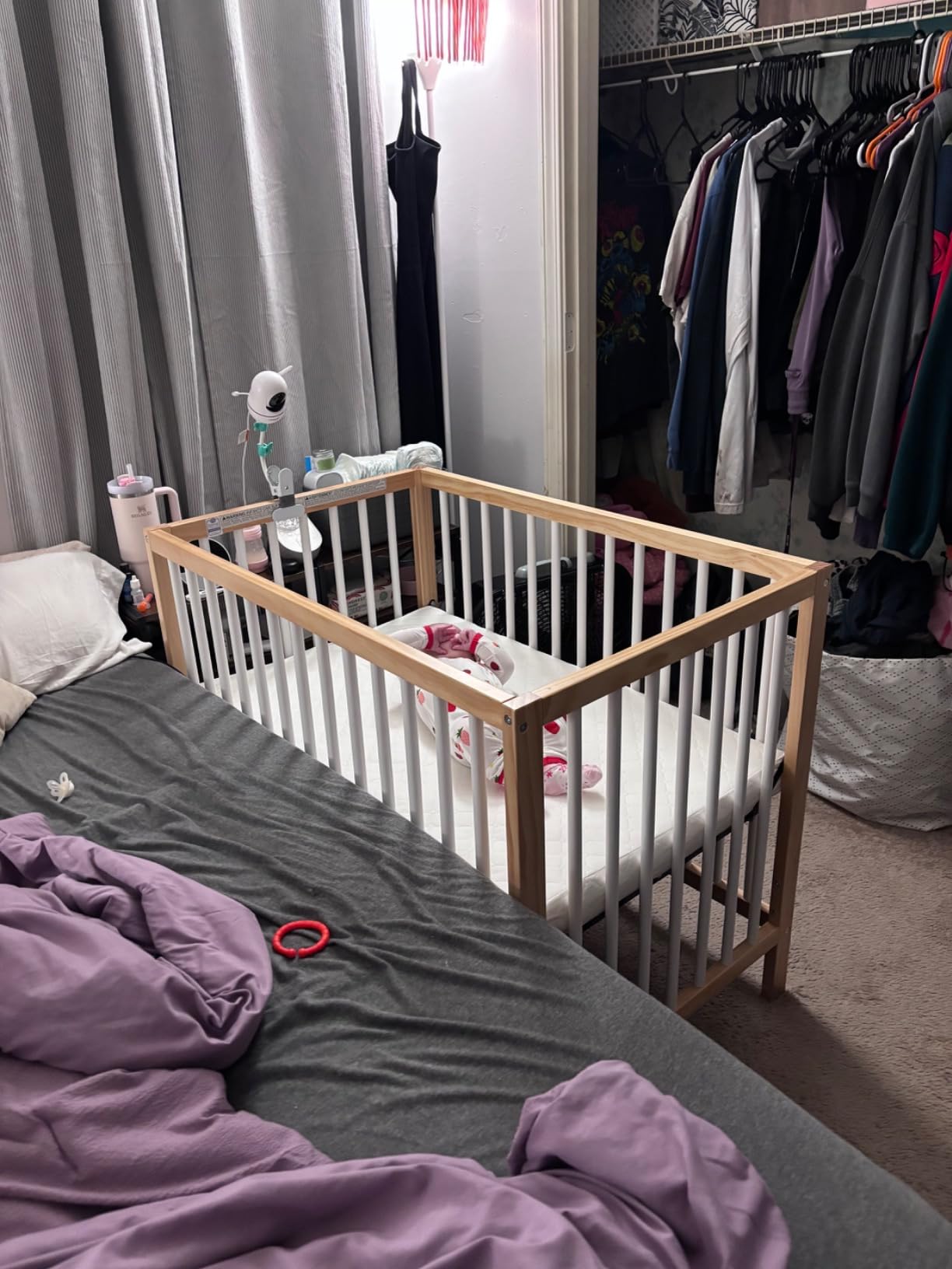 Graco Teddi 4-in-1 Convertible Mini Crib with Bonus Mattress, Driftwood | GREENGUARD Gold Certified, 2.75-Inch Water Resistant Mattress Included, Small Spaces Crib, Easy 30-Minute Assembly customer photo 1
