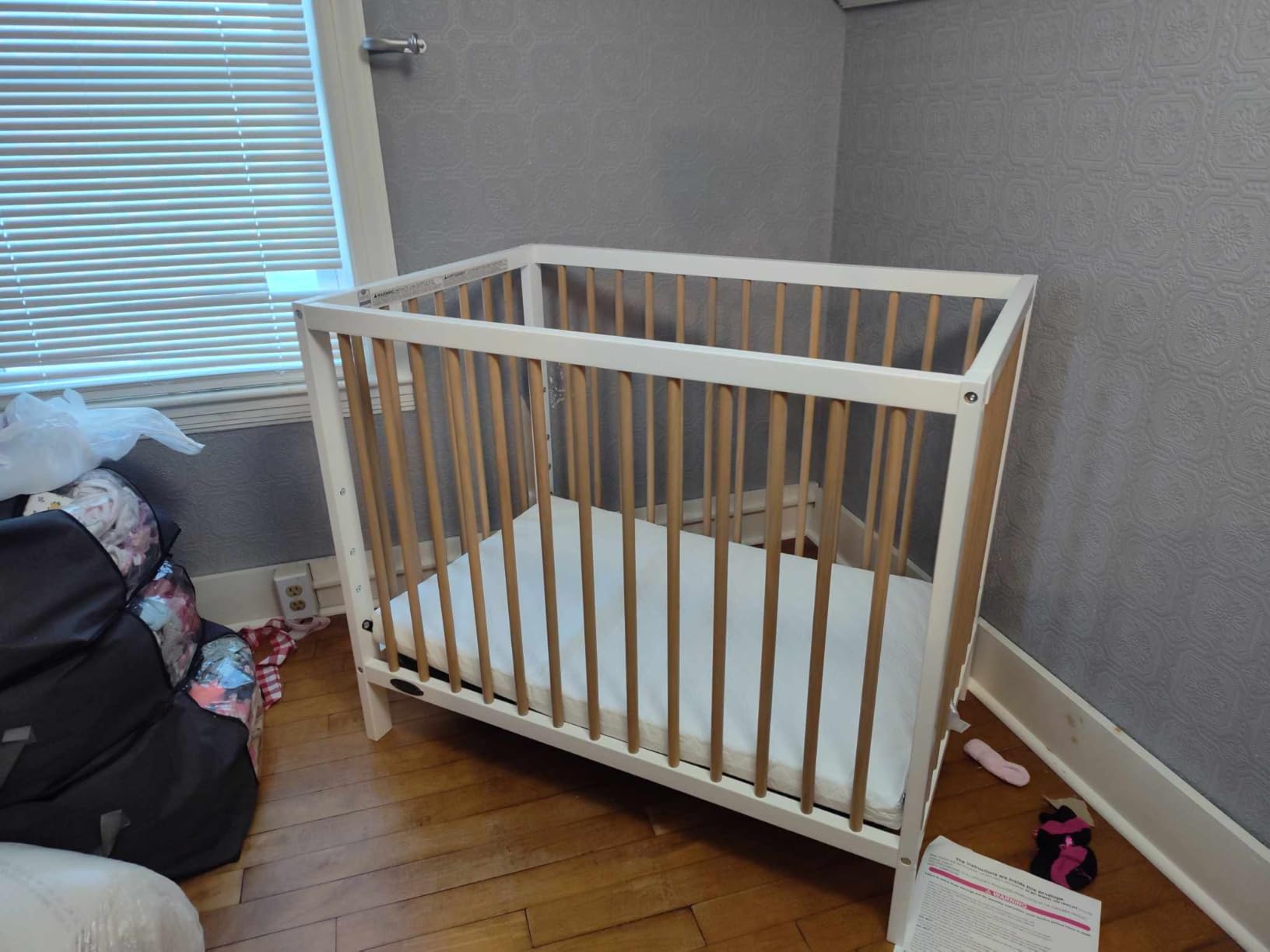 Graco Teddi 4-in-1 Convertible Mini Crib with Bonus Mattress, Driftwood | GREENGUARD Gold Certified, 2.75-Inch Water Resistant Mattress Included, Small Spaces Crib, Easy 30-Minute Assembly customer photo 2