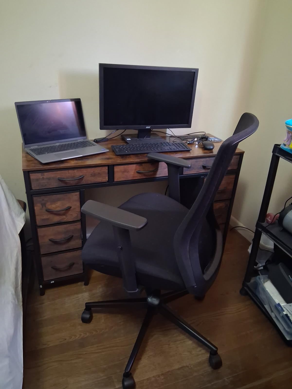 Big and Tall Home Office Desk Chair 400lb Capacity for Heavy People, Ergonomic Wide Mesh Desk Chair with Stepless Recline & Lock, 5.5