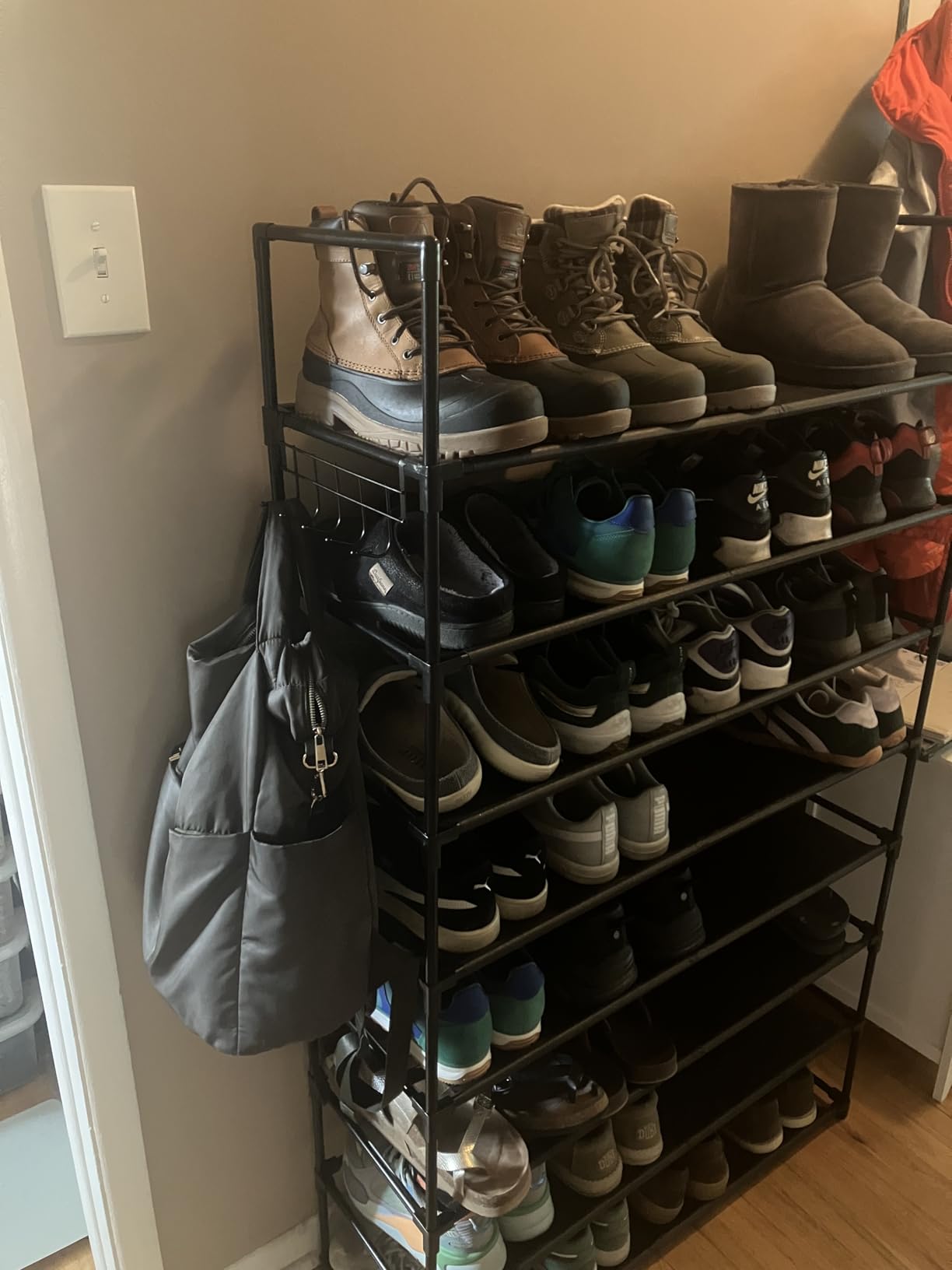 OYREL Shoe Rack 5 Tier 20-25 Storage Capacity Shoes Organizer | Closet, Entryway, Garage, Door Entrance, Space Saving Shoes Holder Stand, Sturdy Metal Free Standing Boot Shelf Tower Black customer photo 1